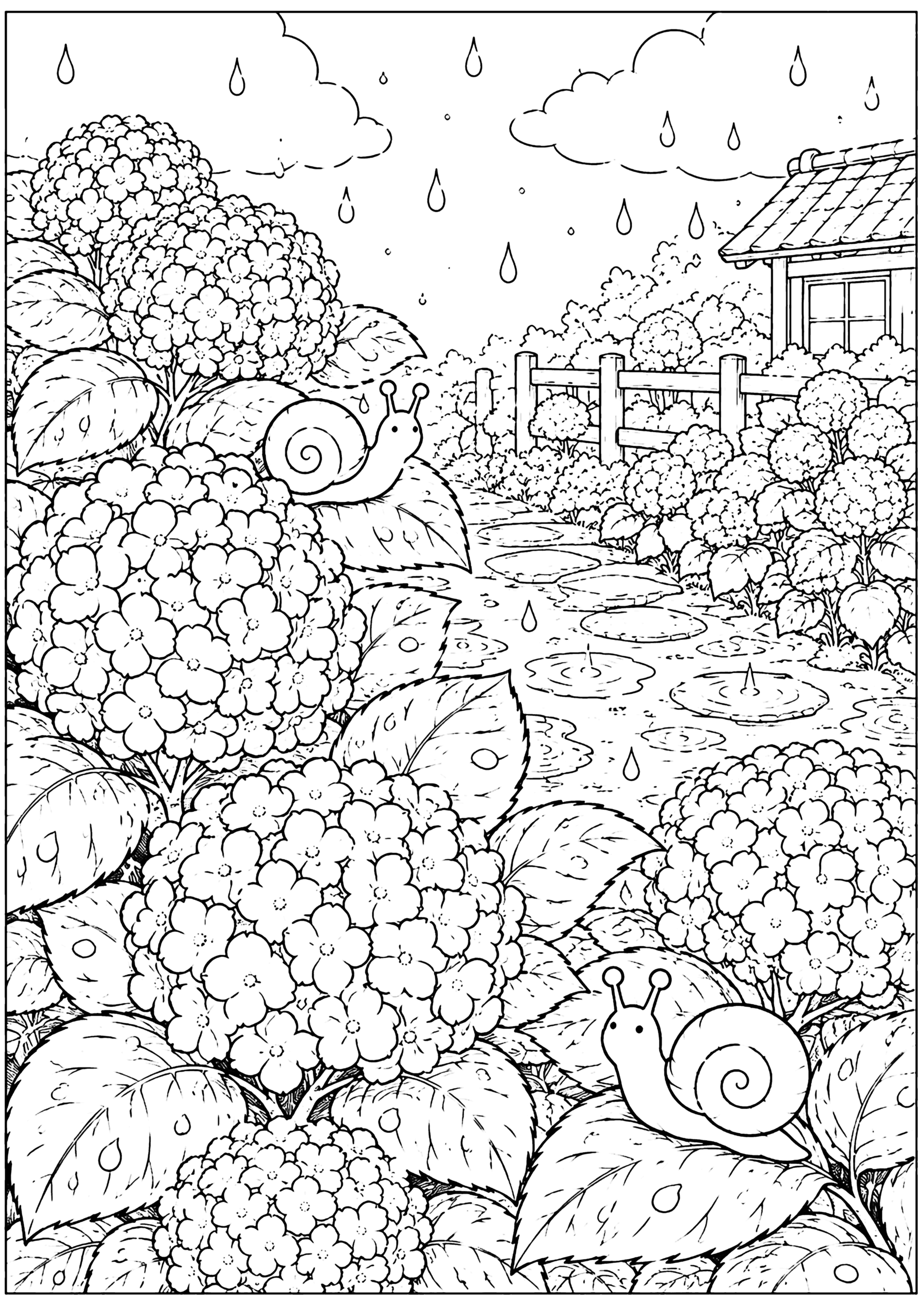 雨の日 塗り絵