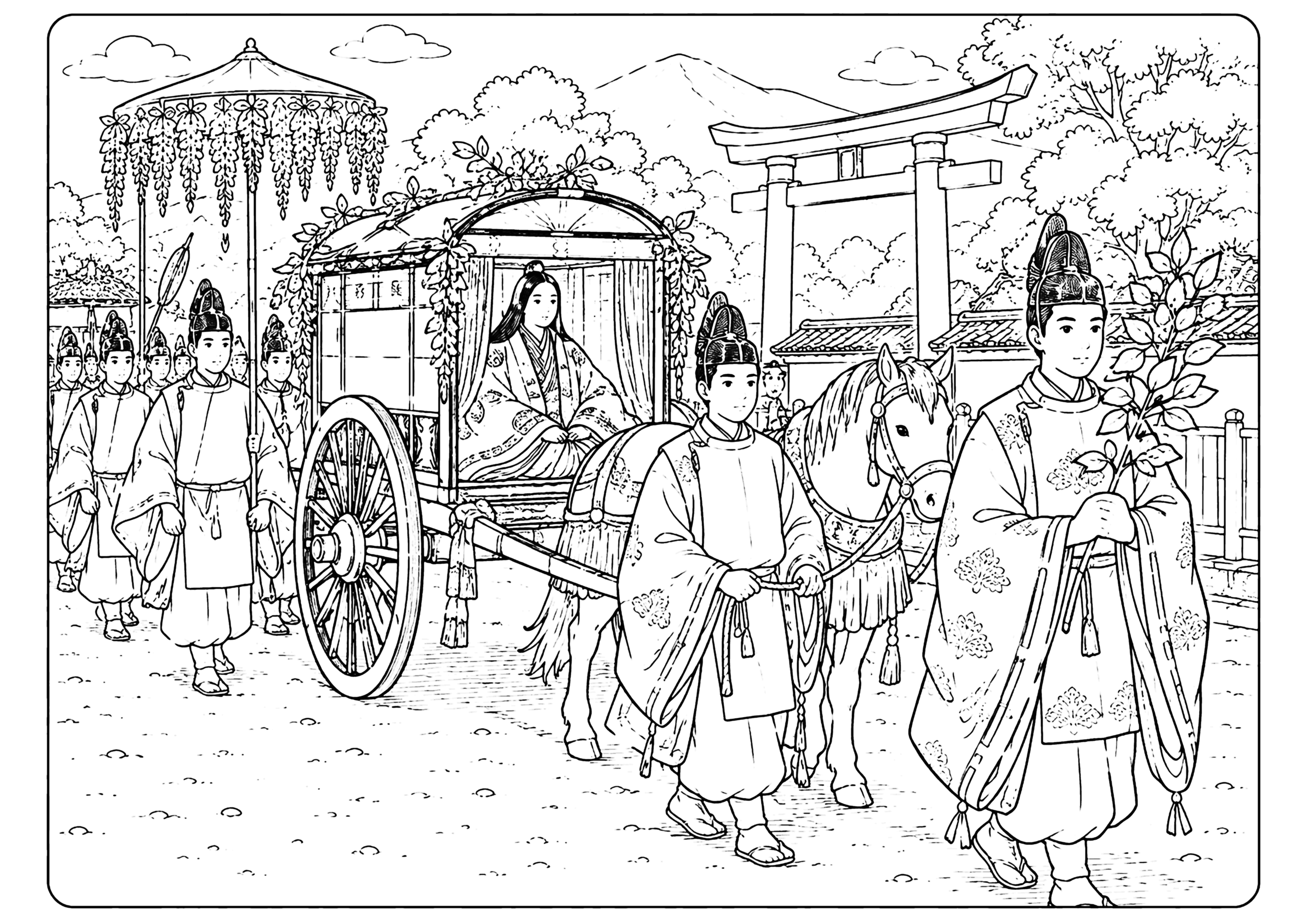 葵祭 塗り絵