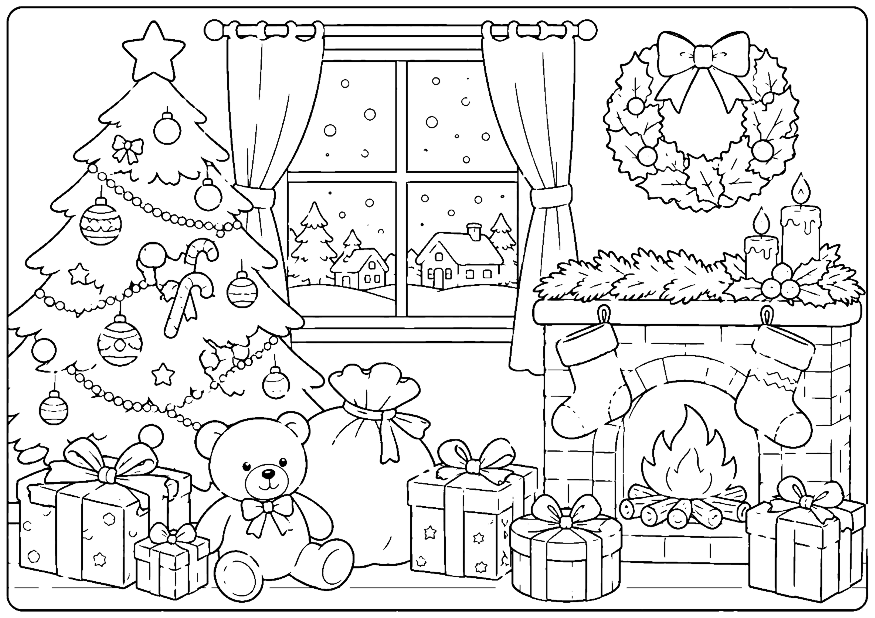 クリスマス 塗り絵