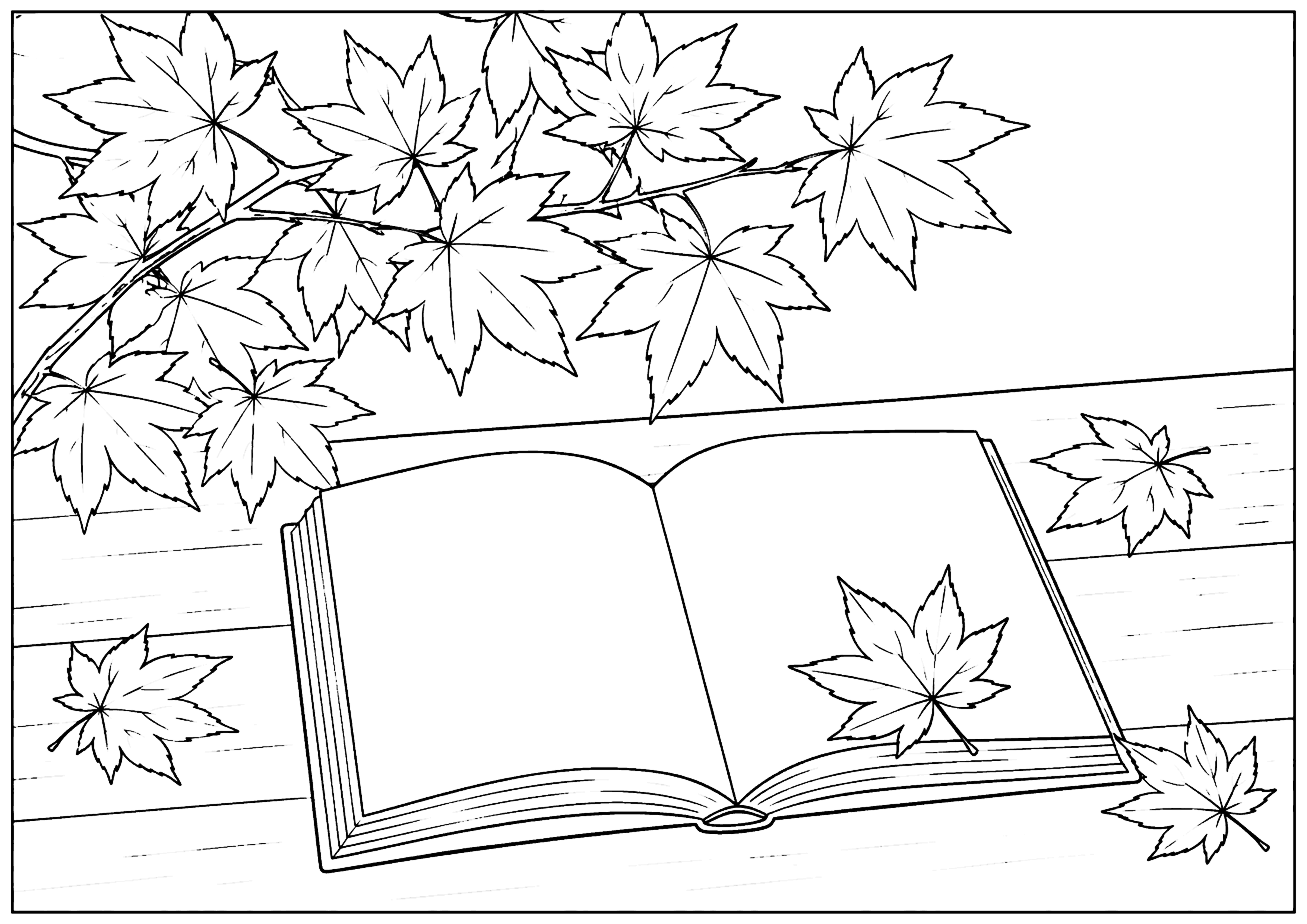 読書の秋 塗り絵