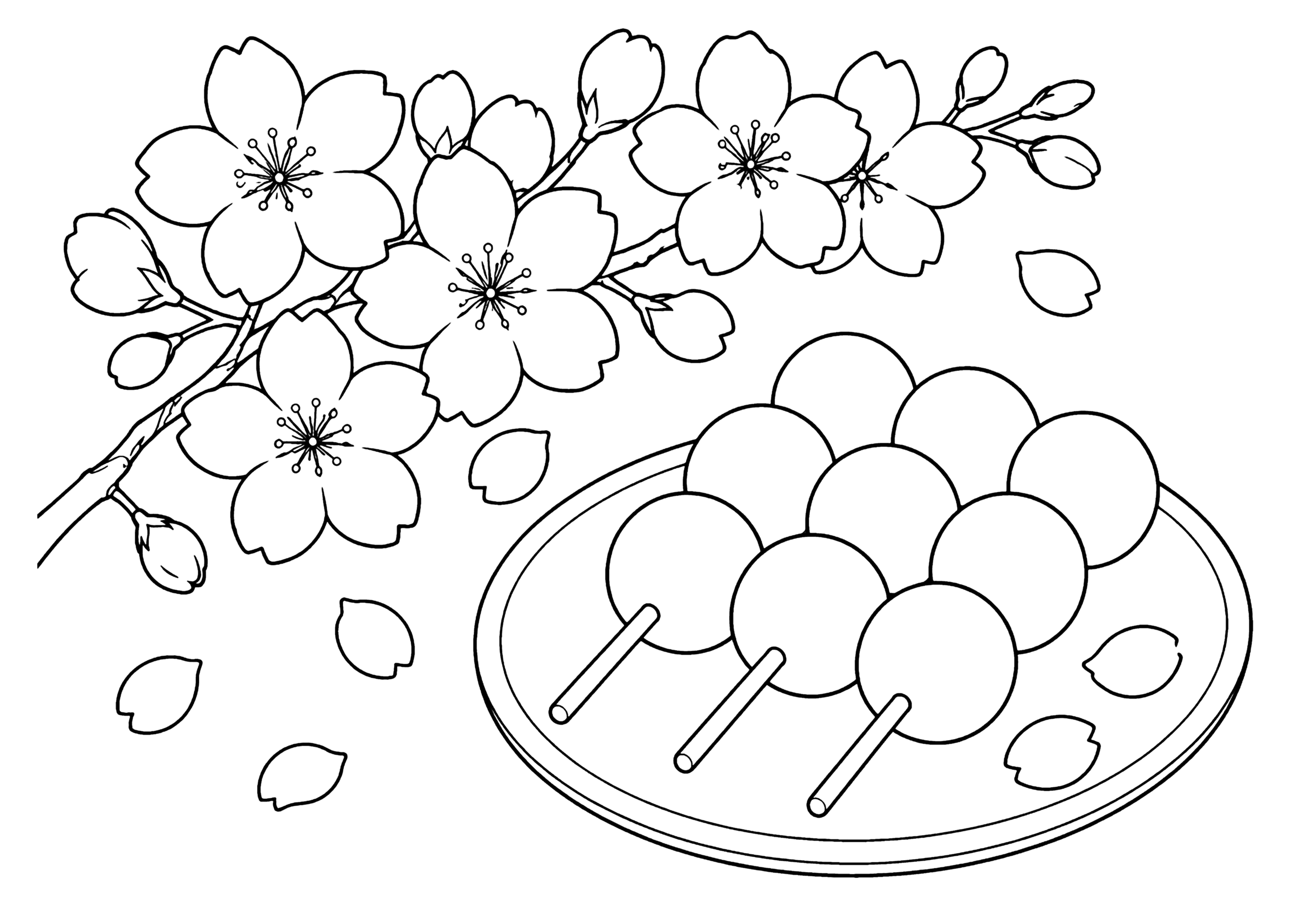 花より団子 その2 塗り絵