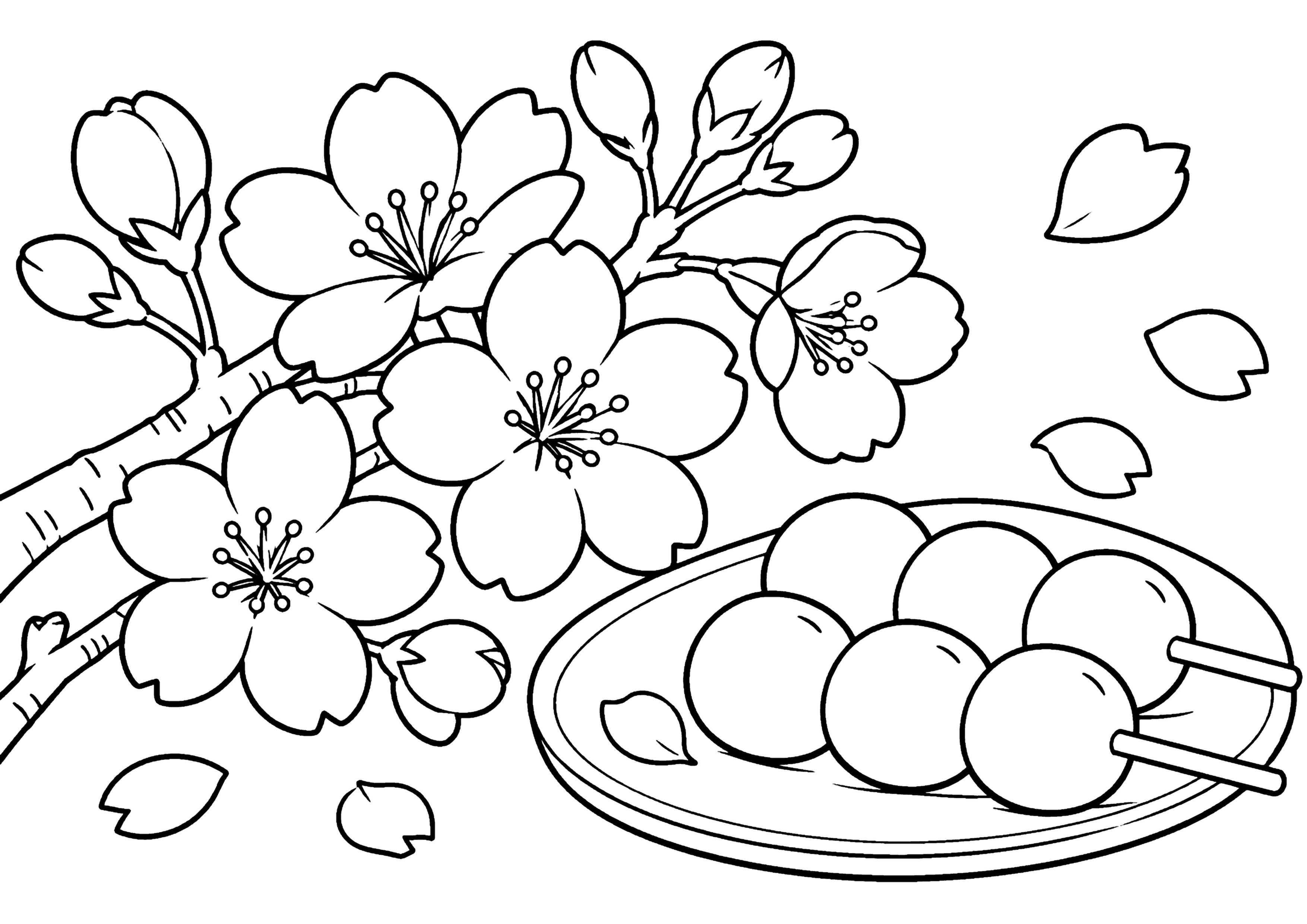 花より団子 塗り絵