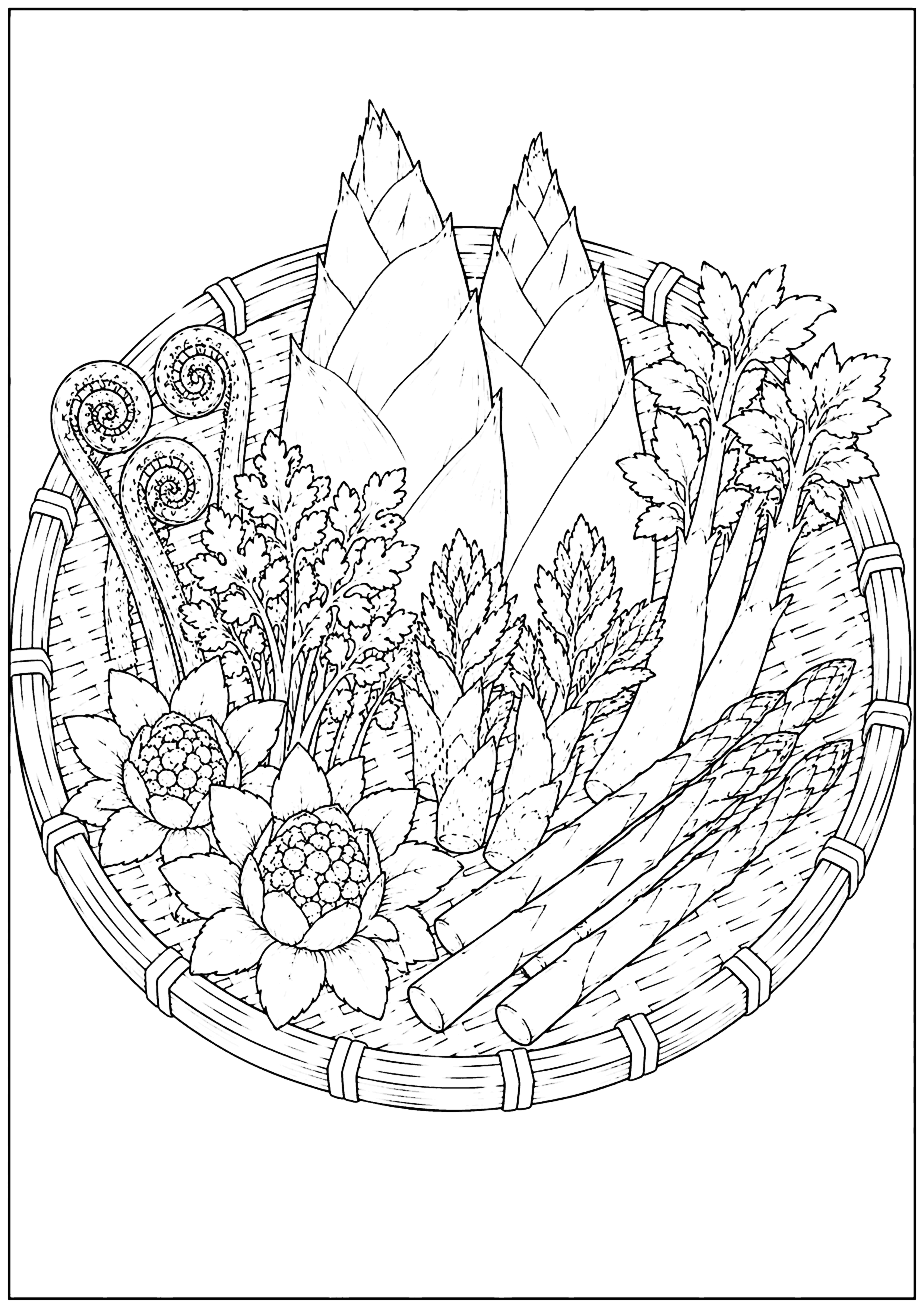 春の味覚 塗り絵