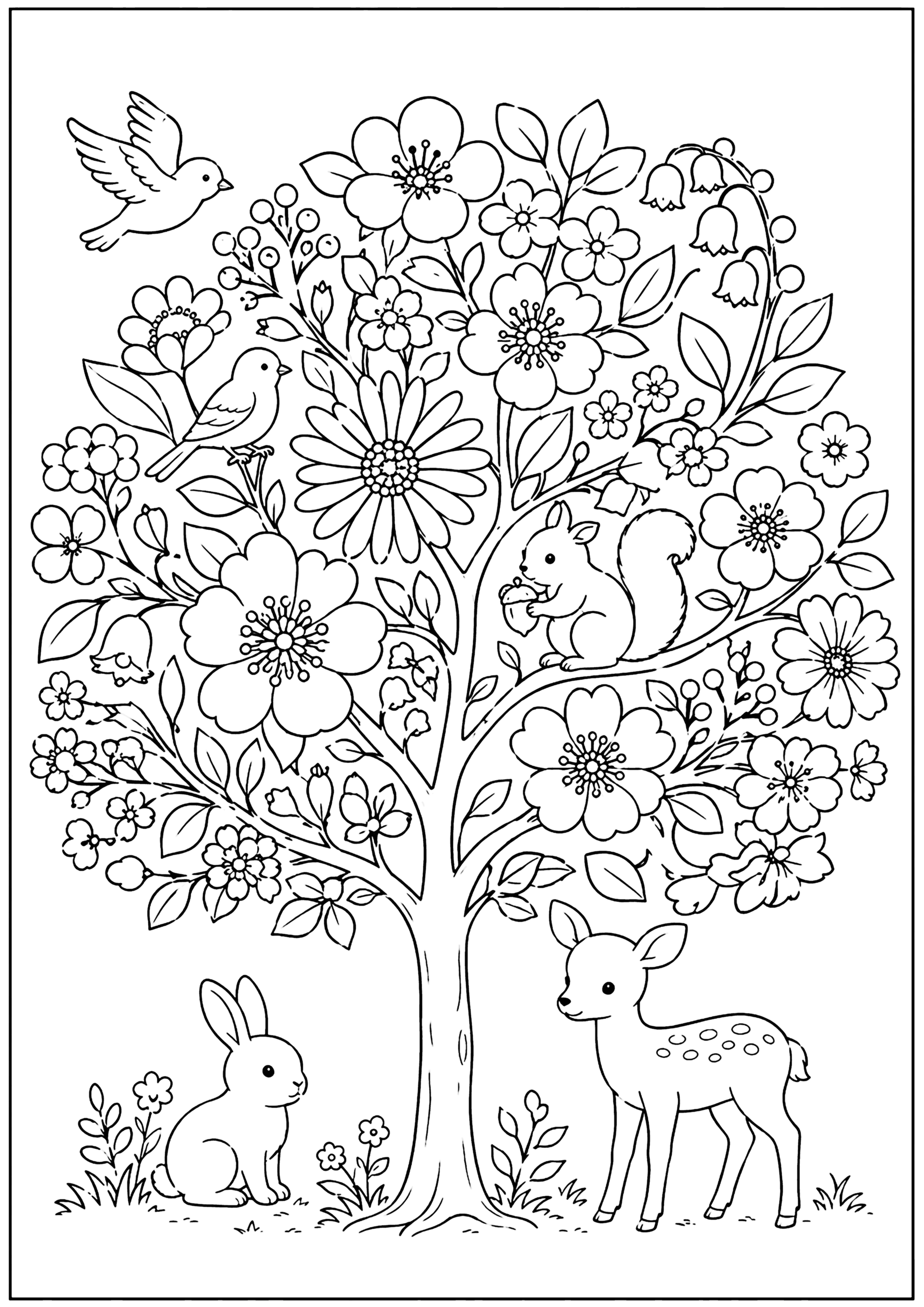 色んな花 塗り絵