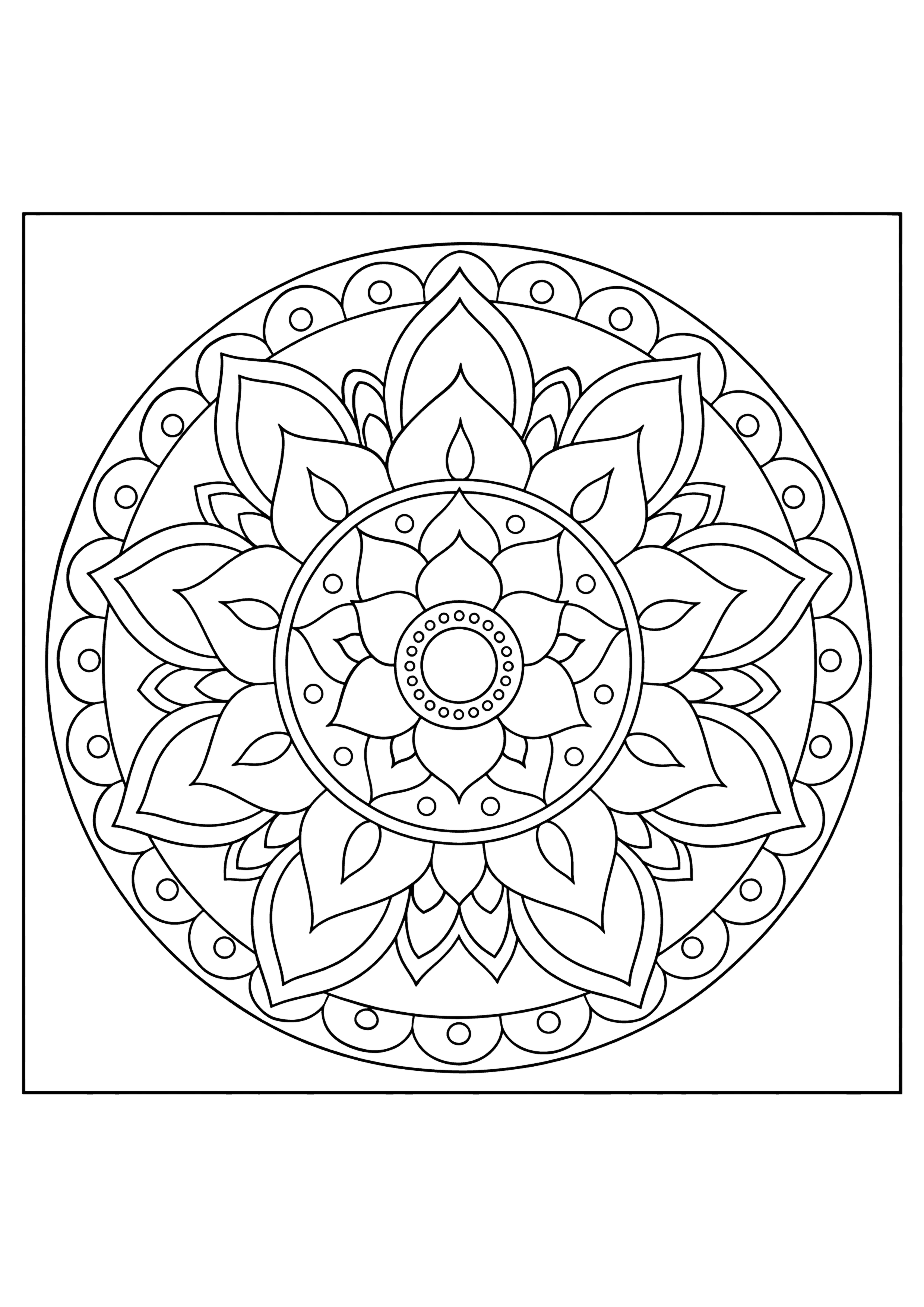 曼荼羅もよう 塗り絵