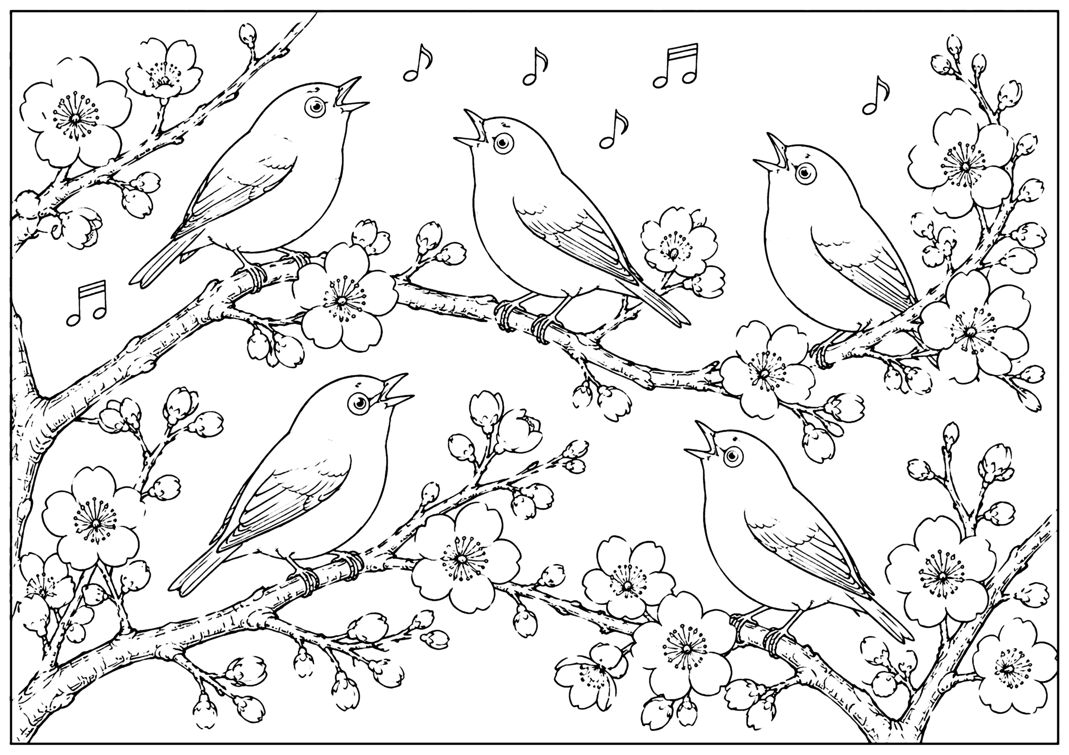 メジロ 塗り絵