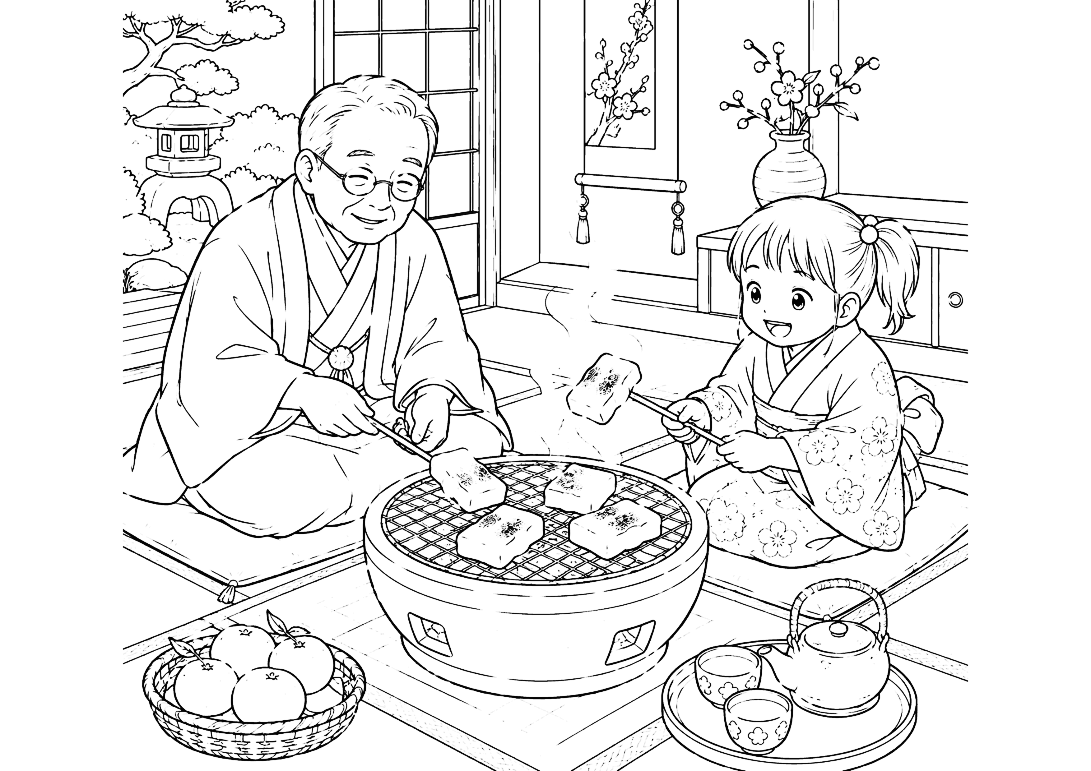 餅 塗り絵