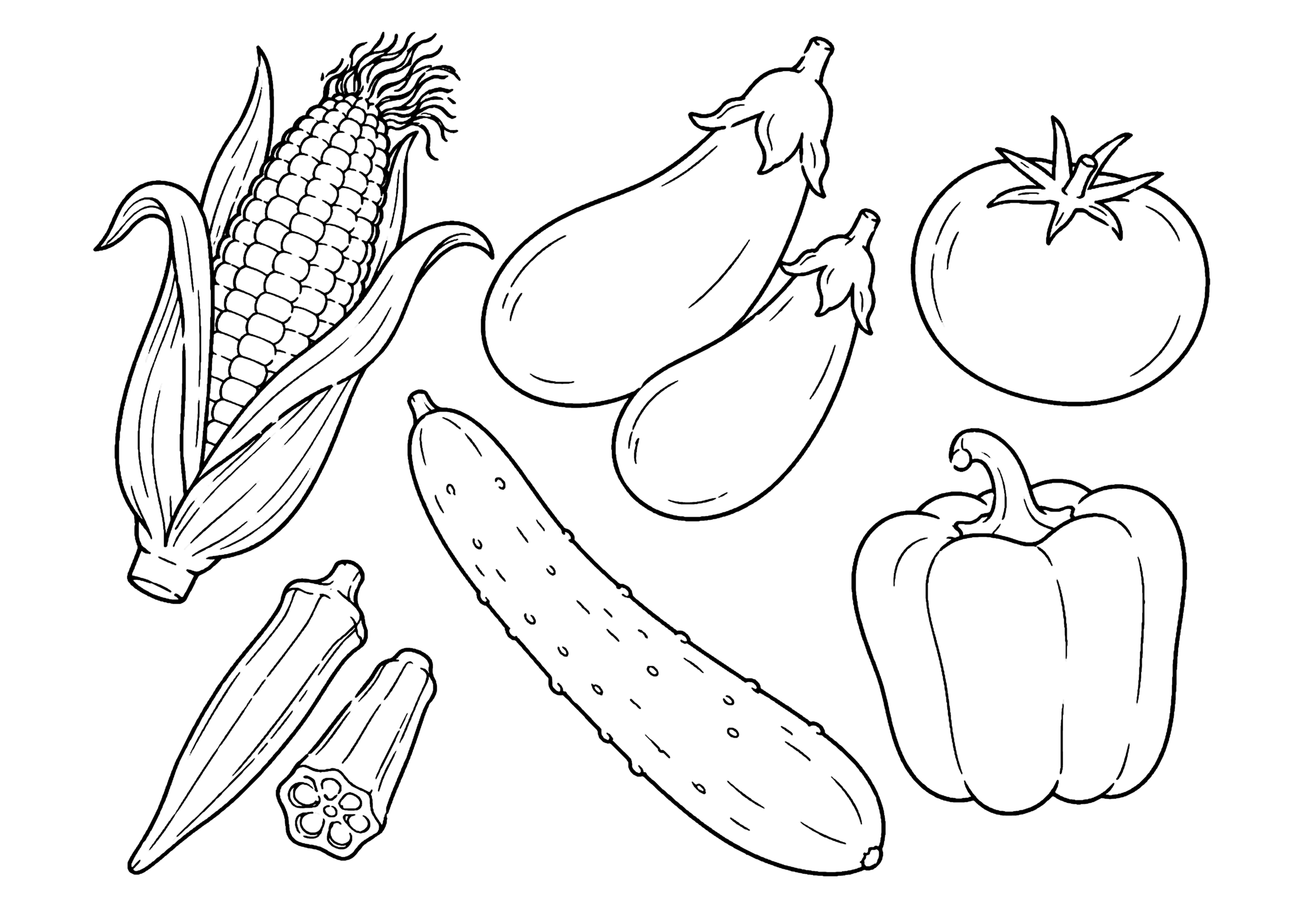 夏野菜 塗り絵