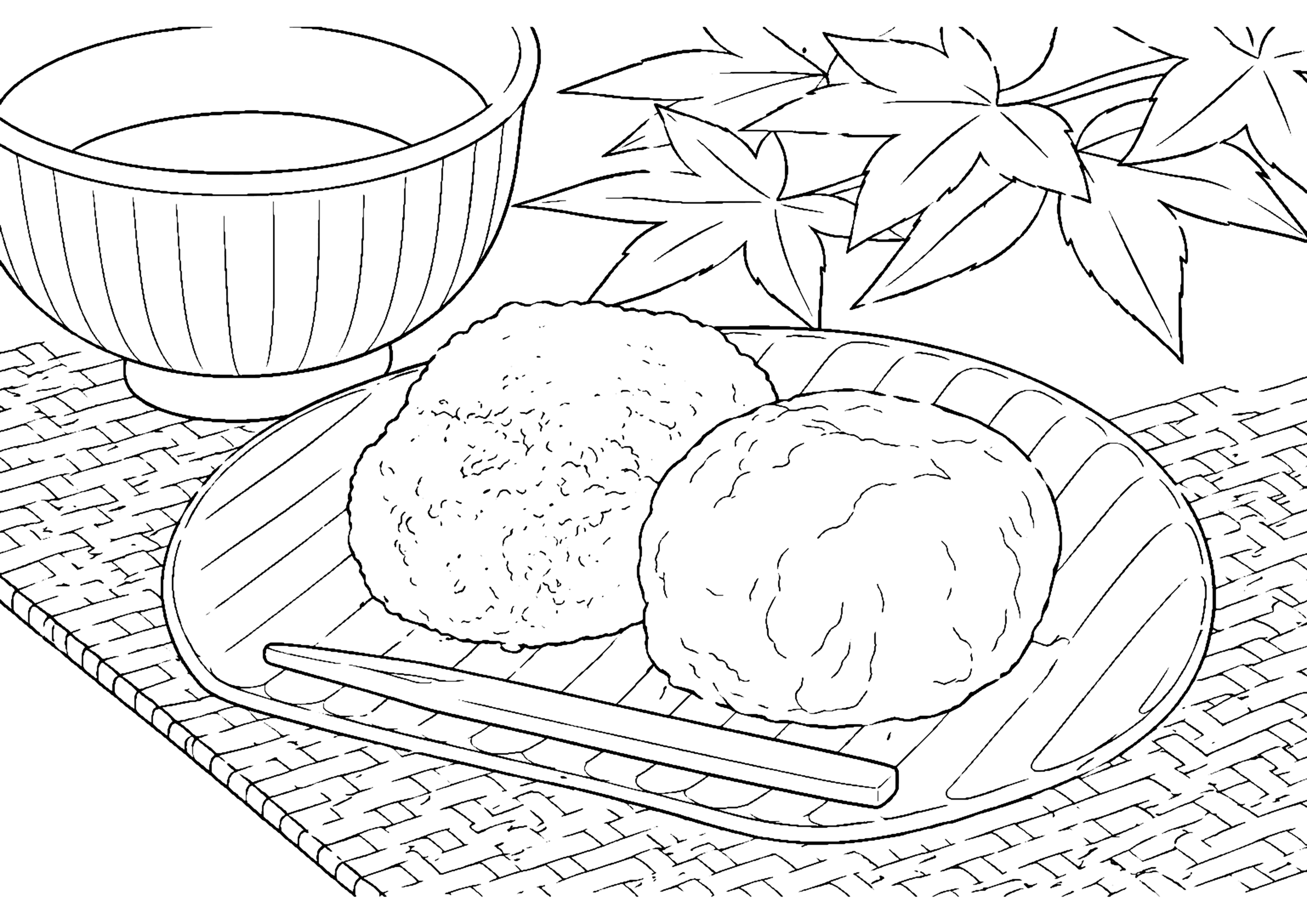 おはぎ 塗り絵