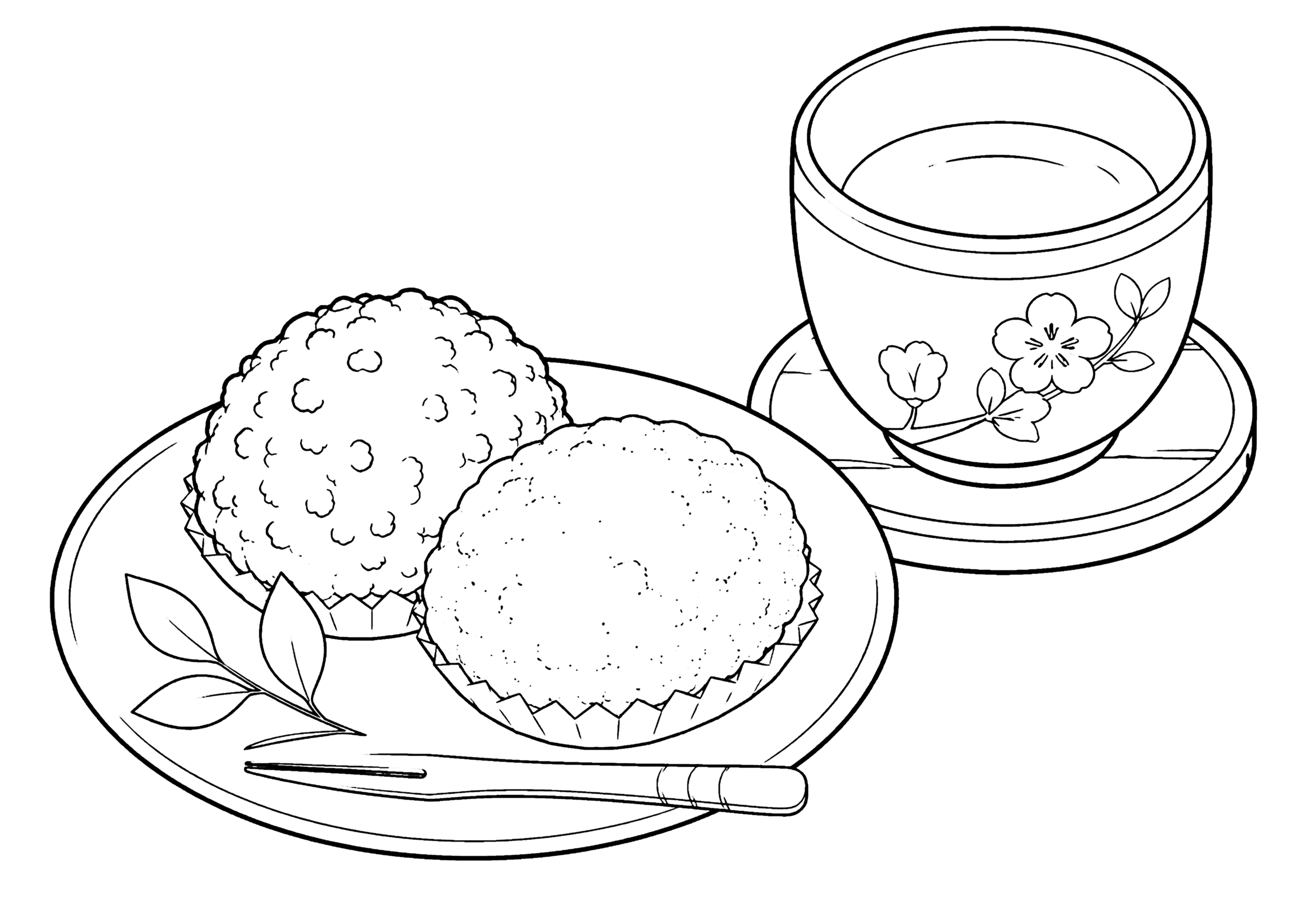 おはぎ 塗り絵