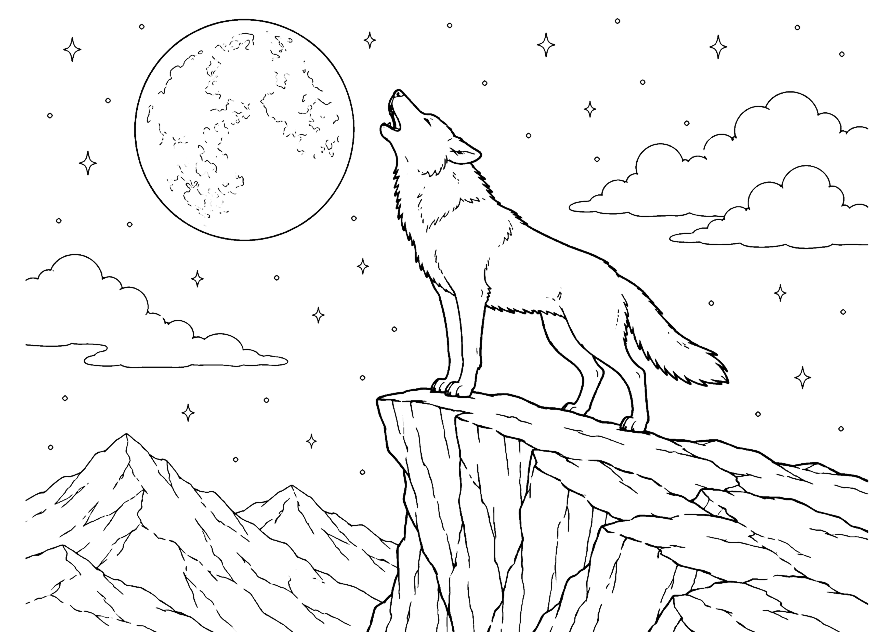 狼 塗り絵