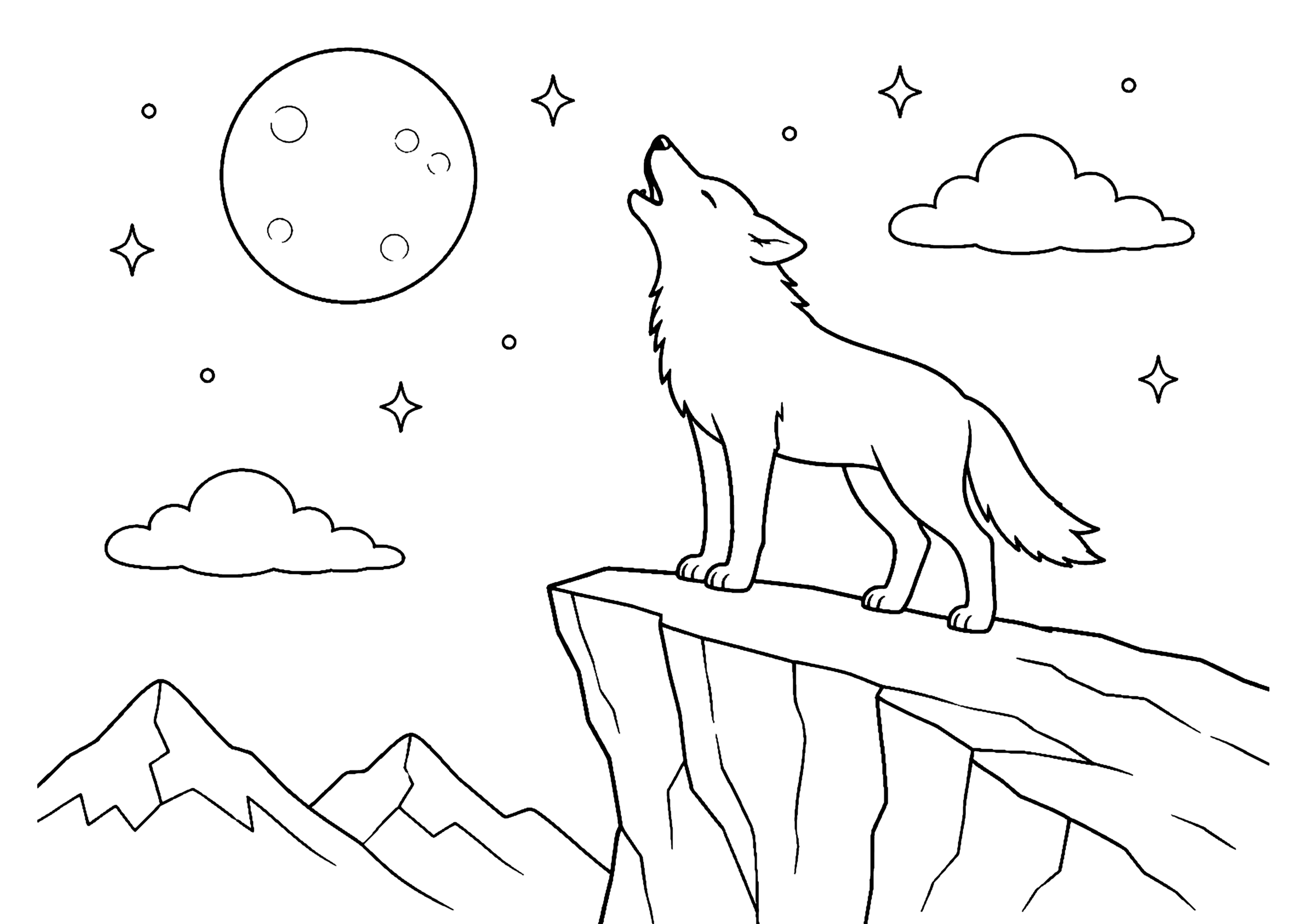 狼 塗り絵