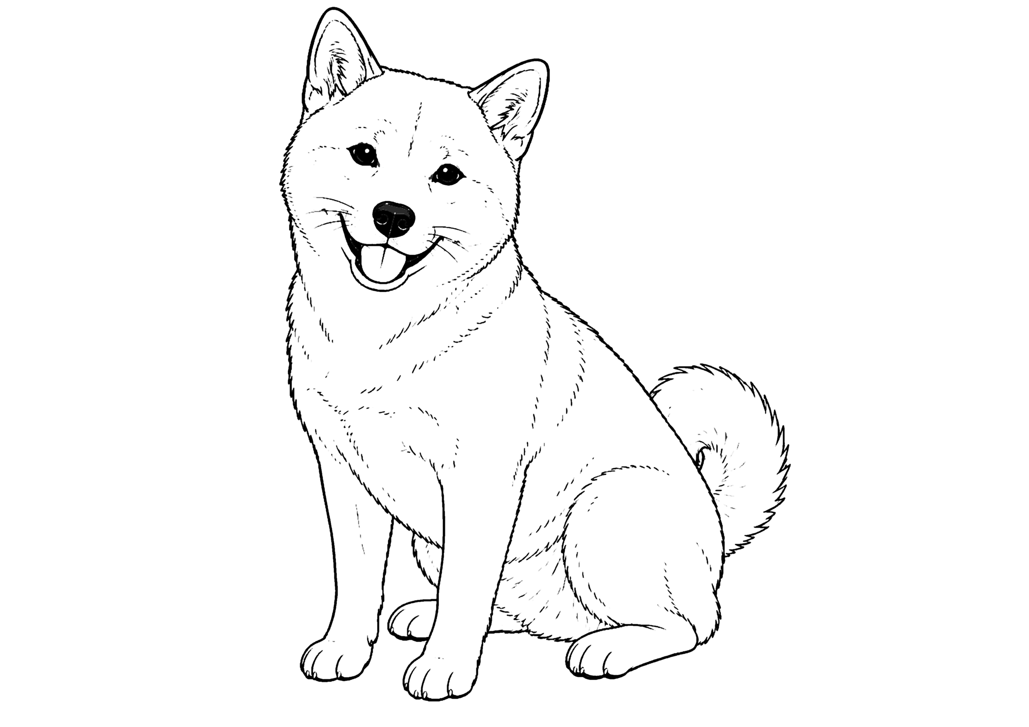 しば犬 塗り絵
