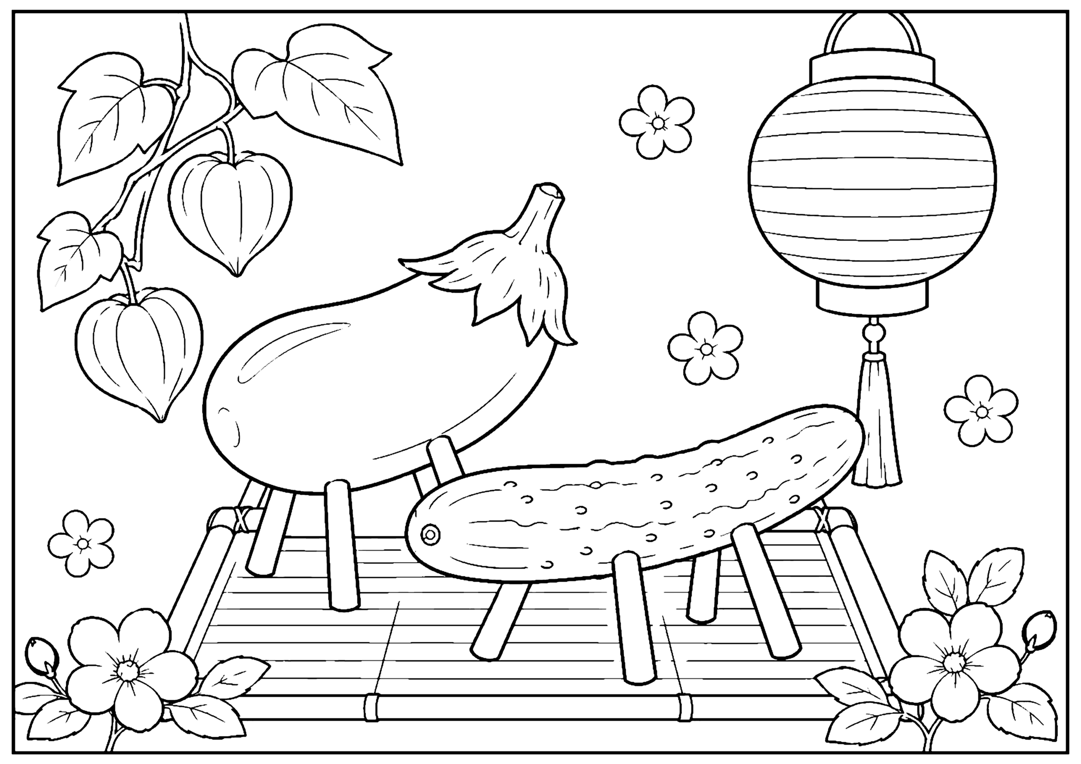 精霊馬 塗り絵