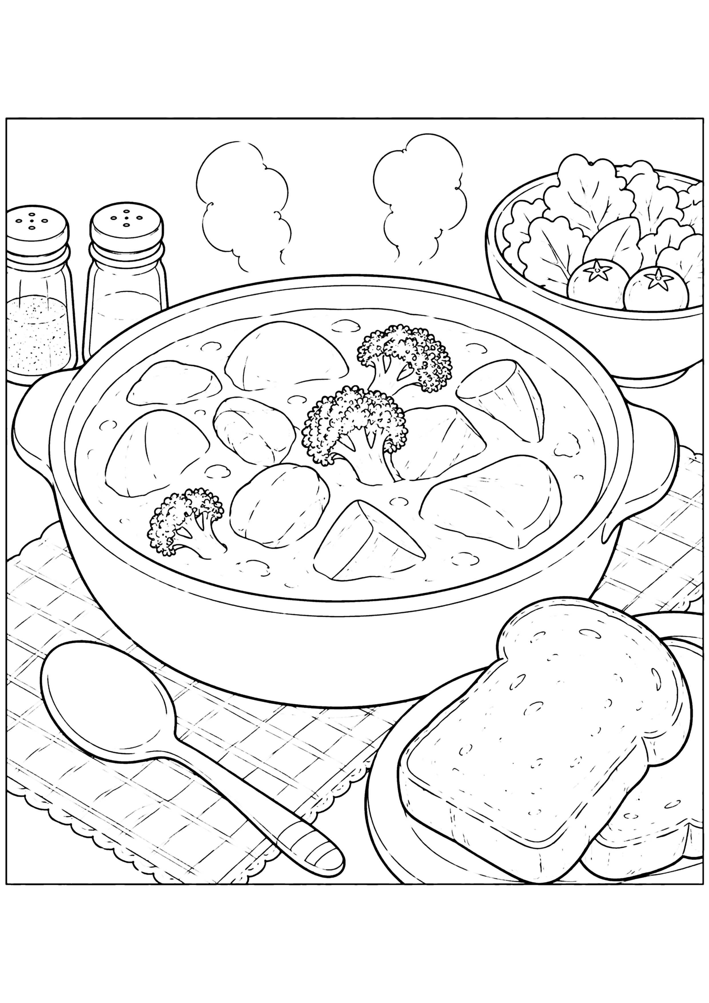シチュー 塗り絵