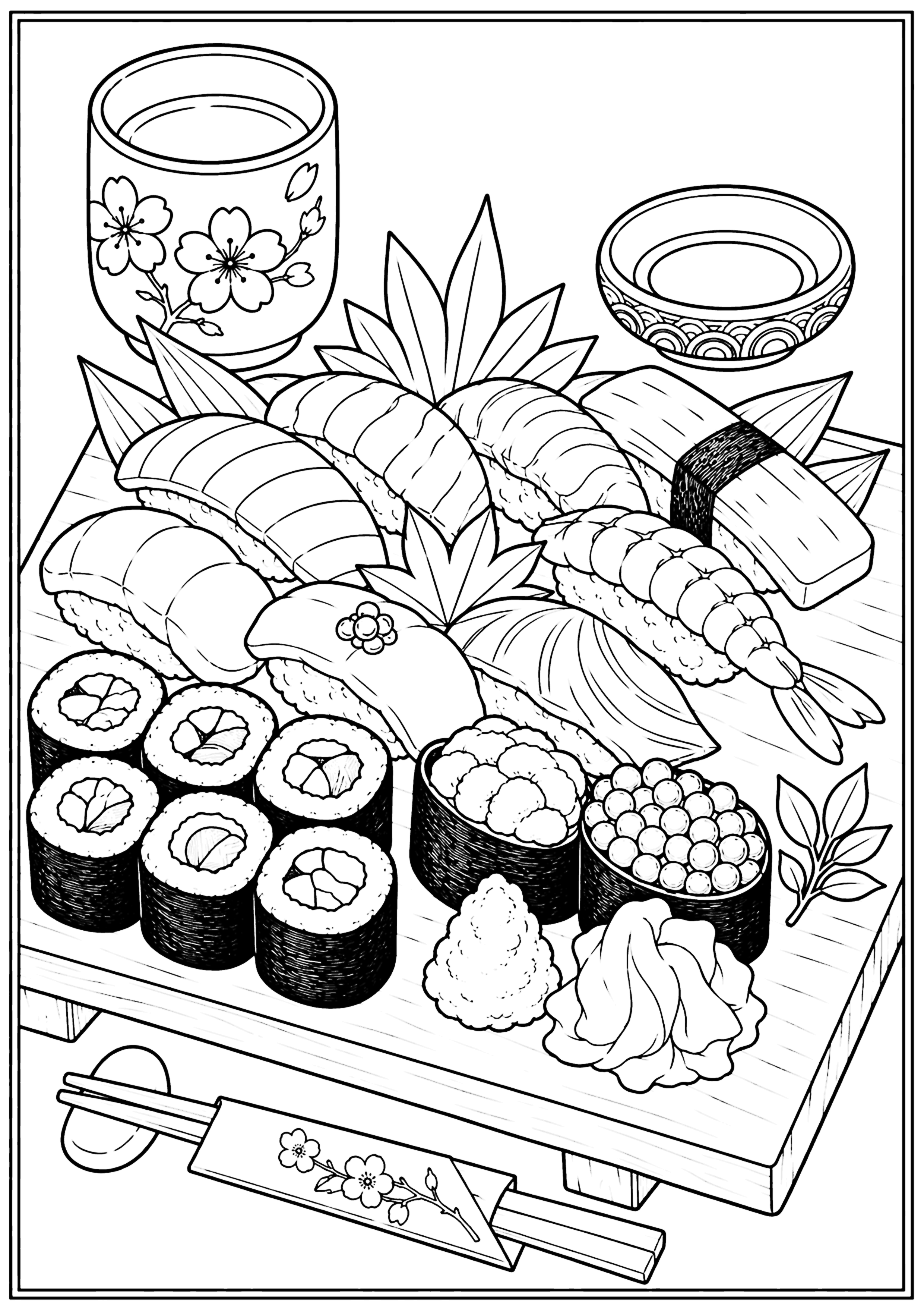 寿司 塗り絵