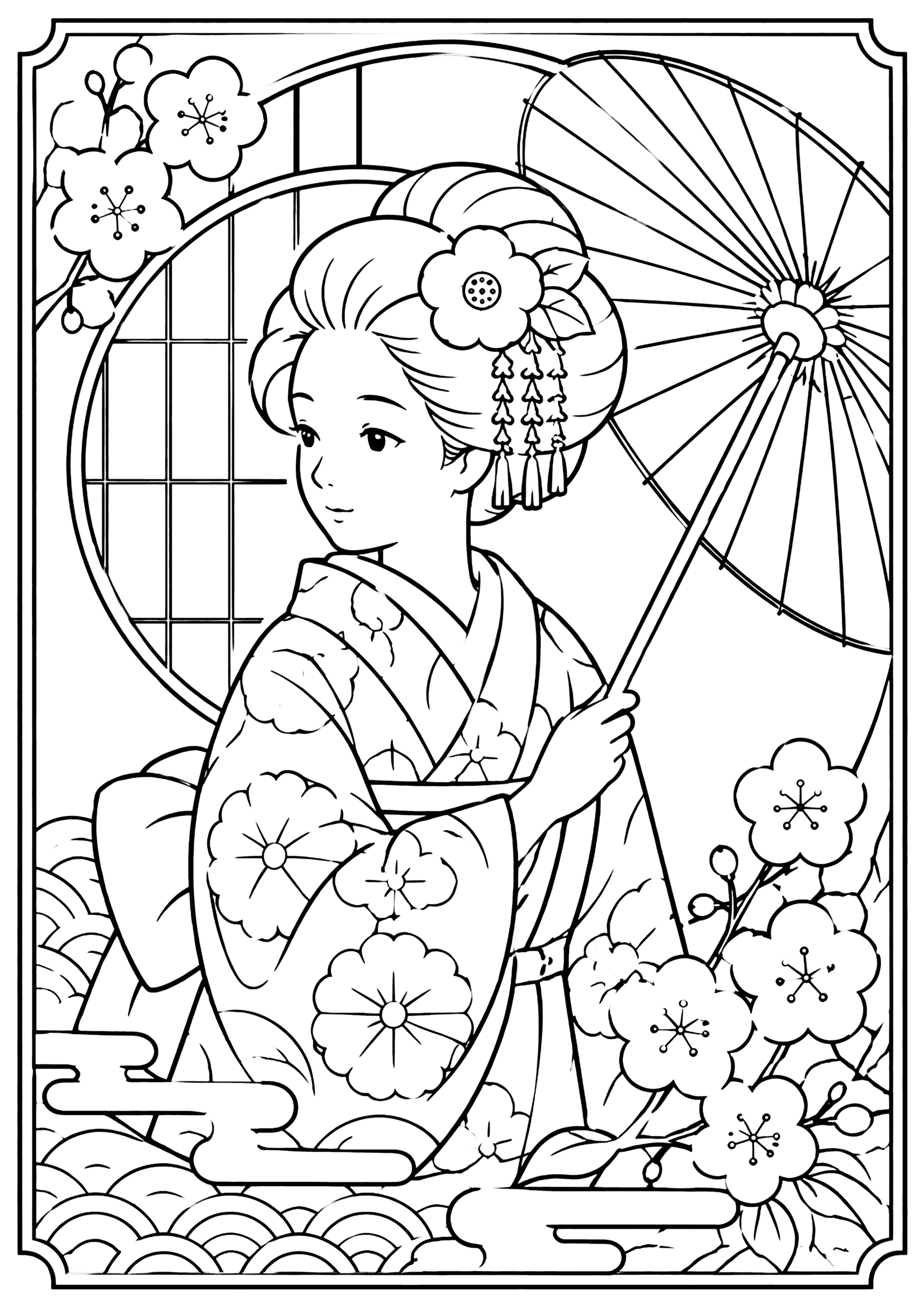 大正ロマン 塗り絵