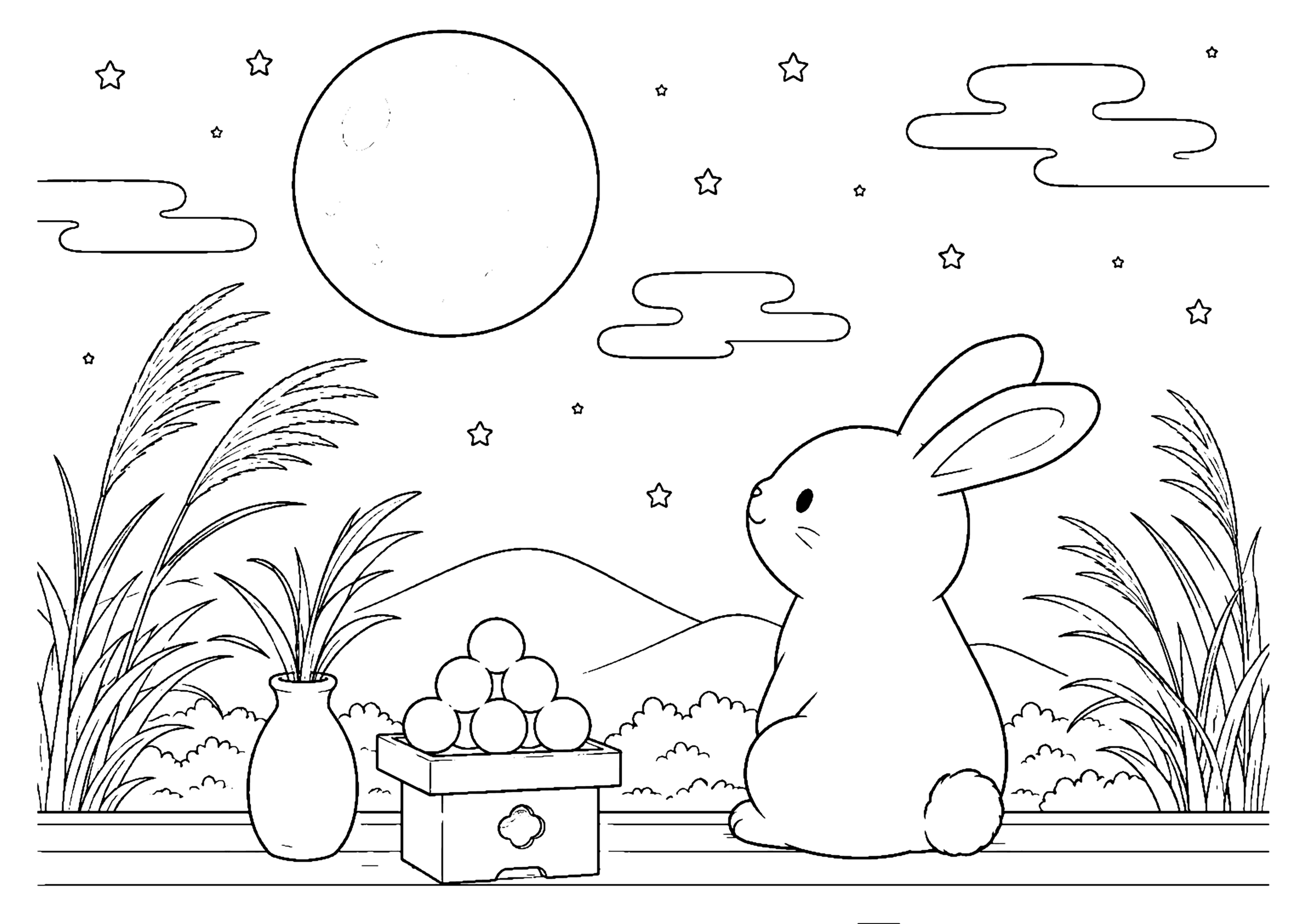 月見2 塗り絵