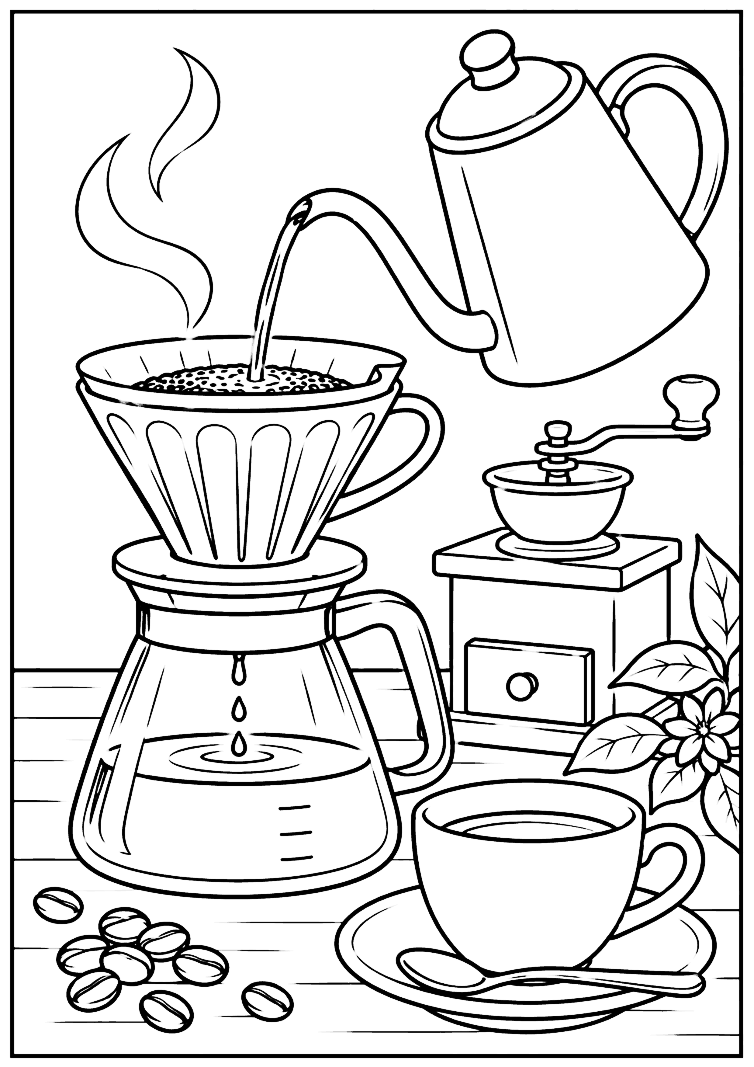コーヒー 塗り絵