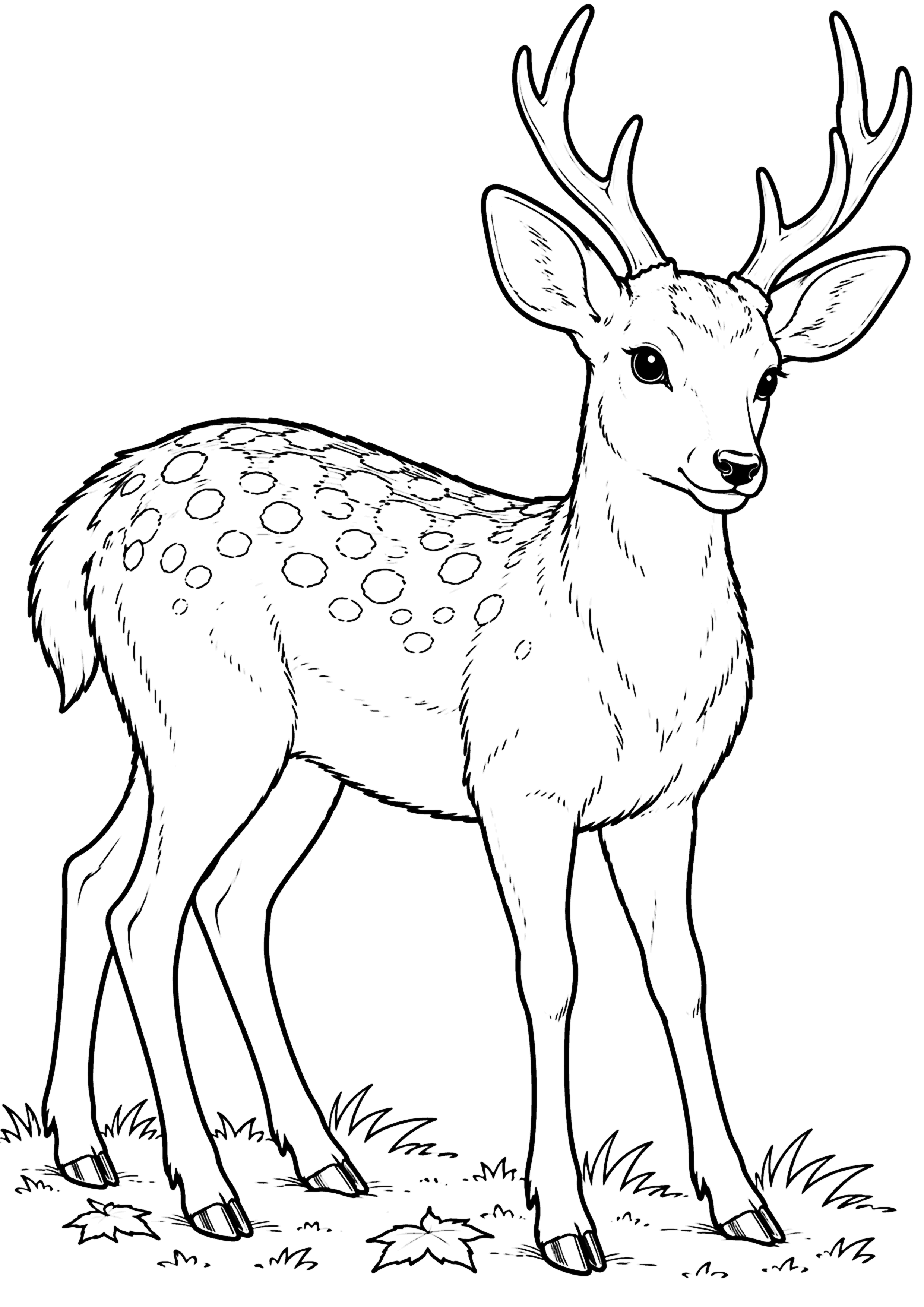 鹿 塗り絵