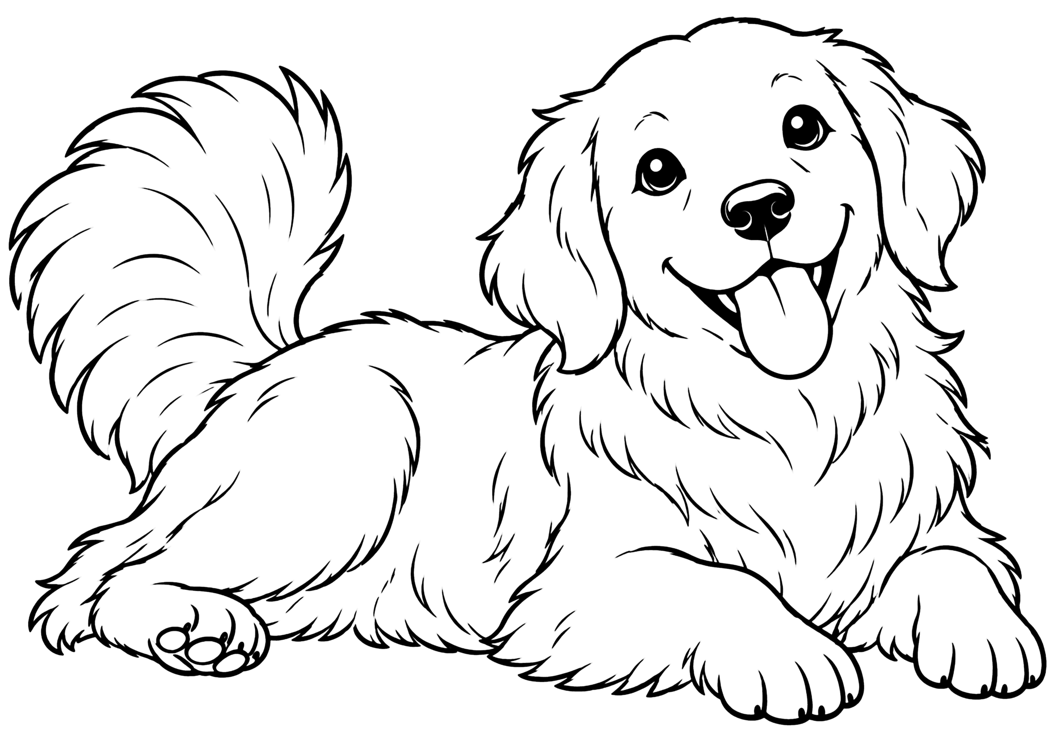 犬 ふせ 塗り絵