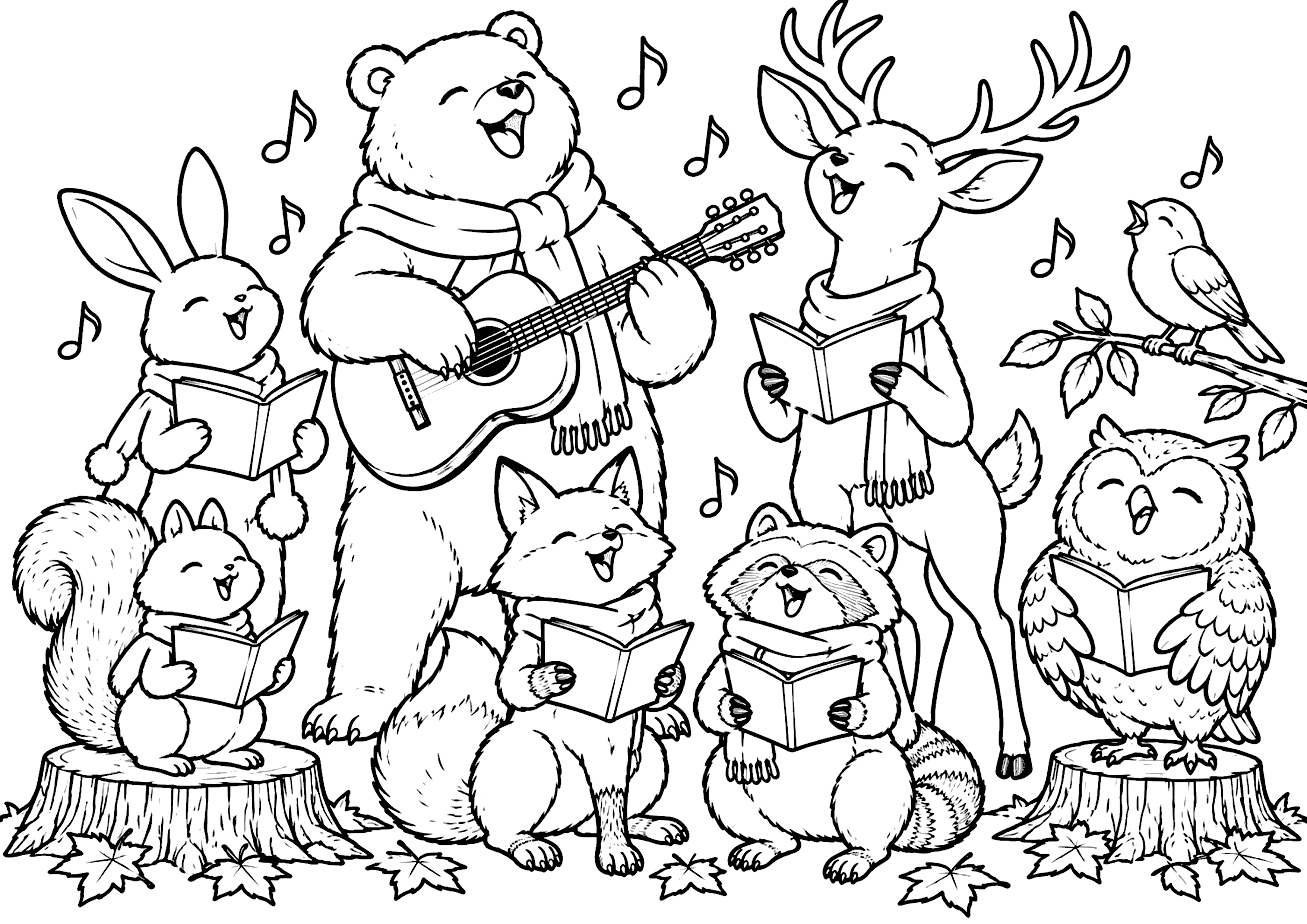 動物達の音楽会 塗り絵