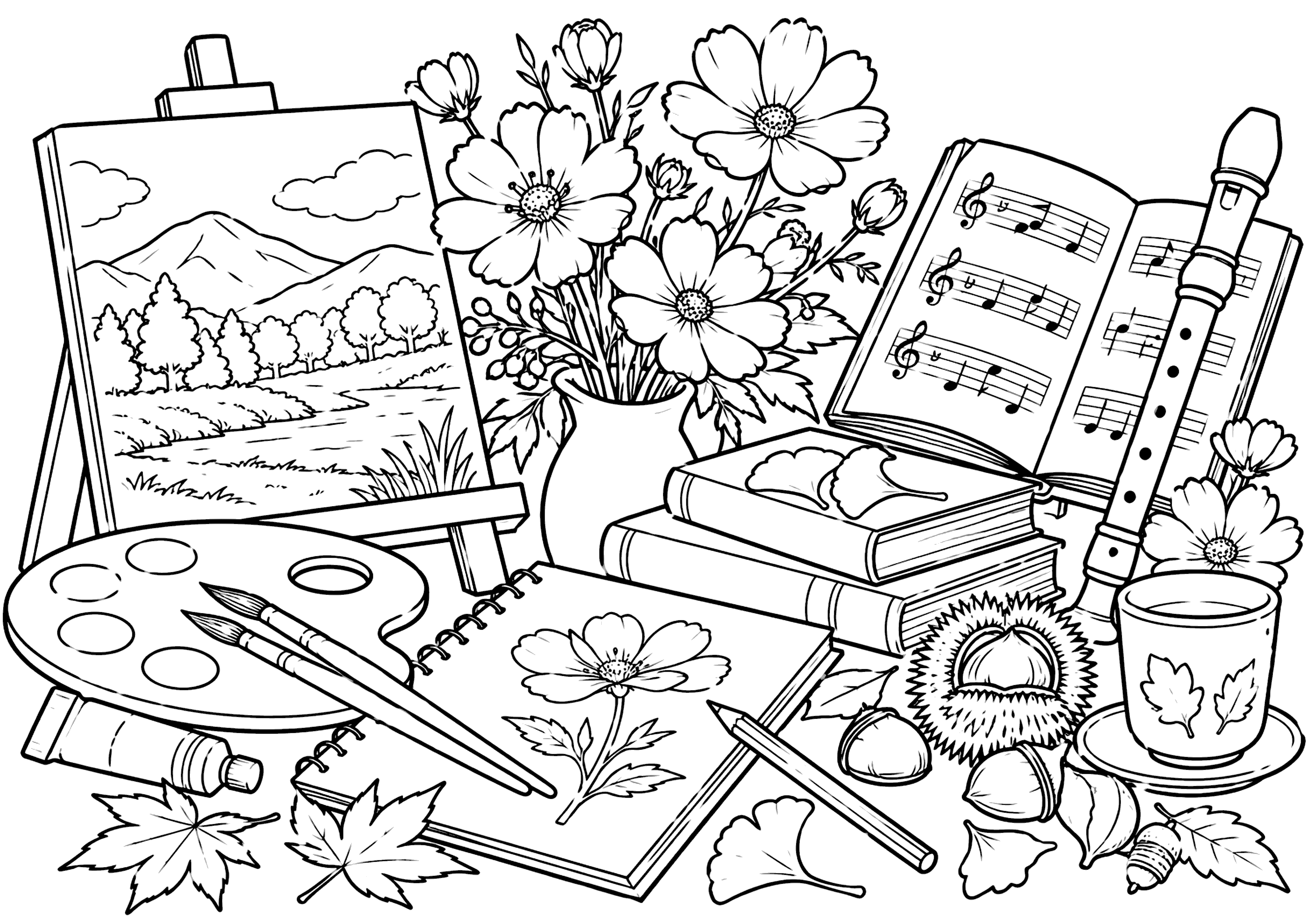 芸術の秋 塗り絵
