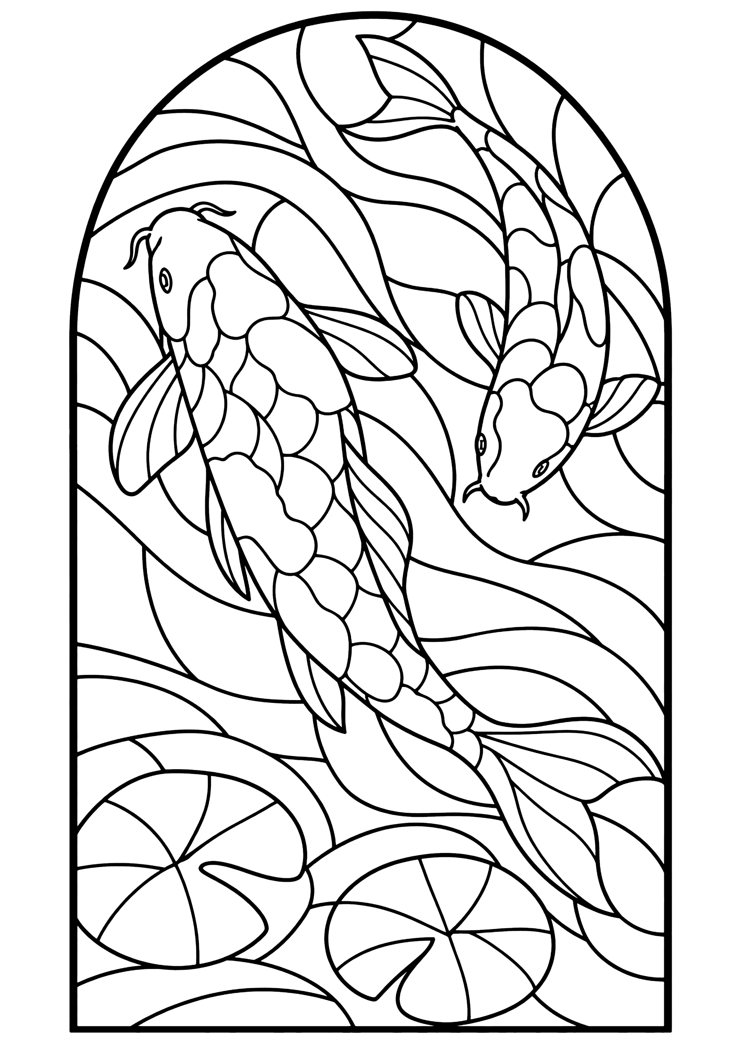 鯉 塗り絵