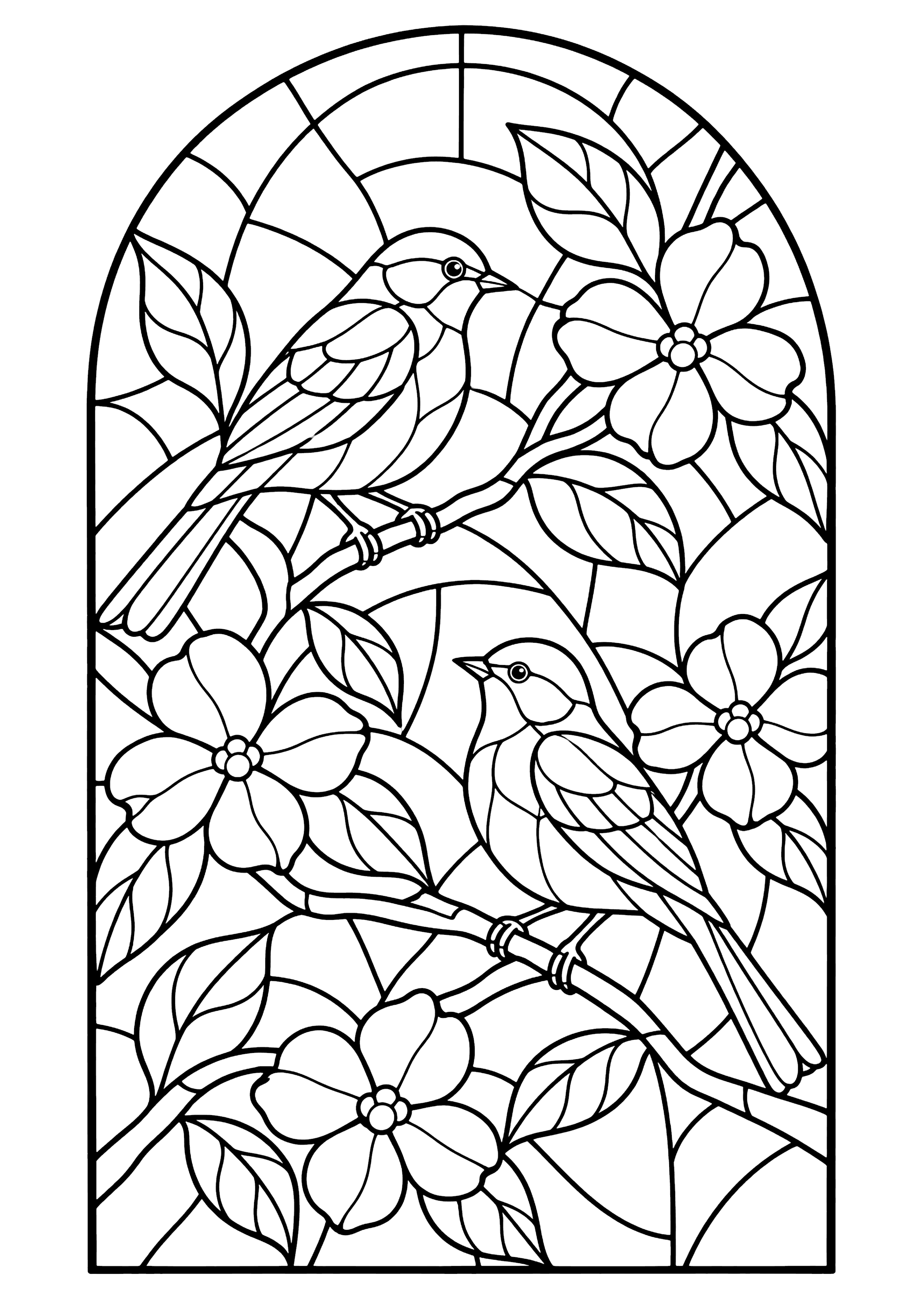 鳥 塗り絵