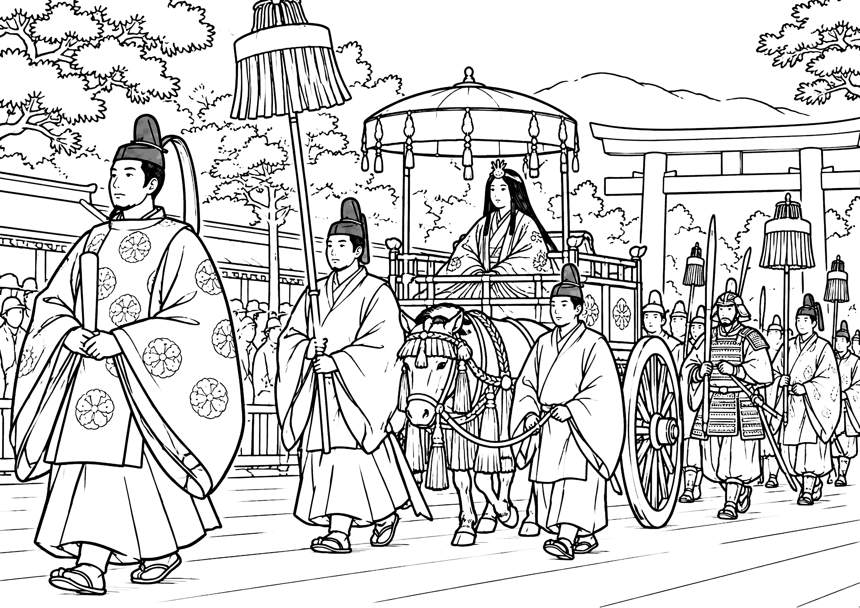時代祭り 塗り絵