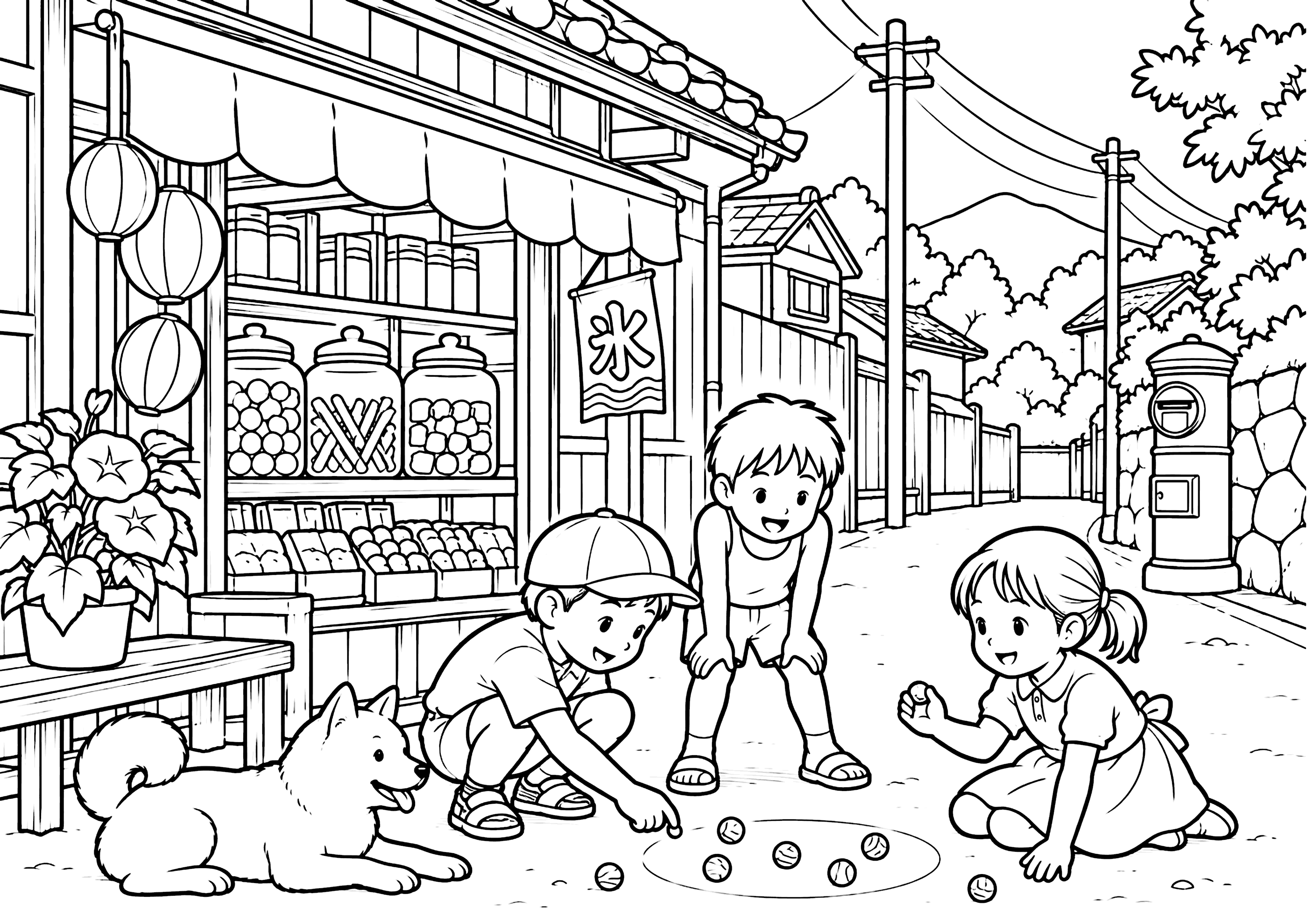 昭和の駄菓子屋 塗り絵