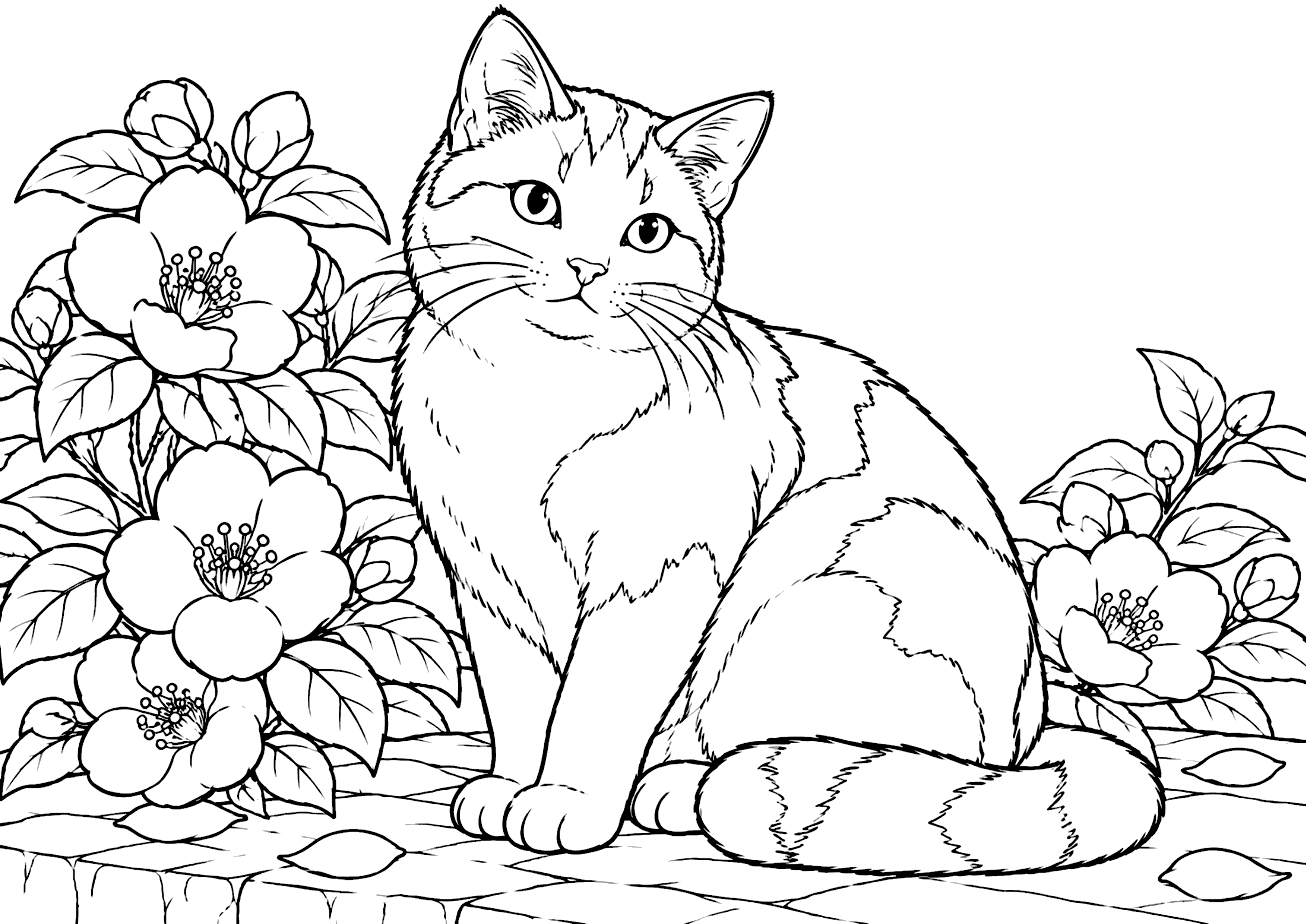 三毛猫 塗り絵