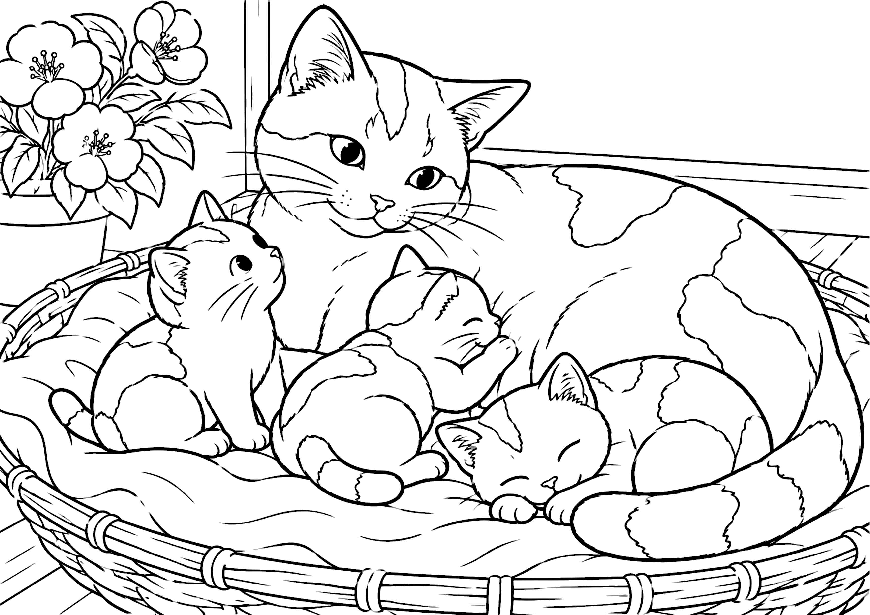 三毛猫 塗り絵