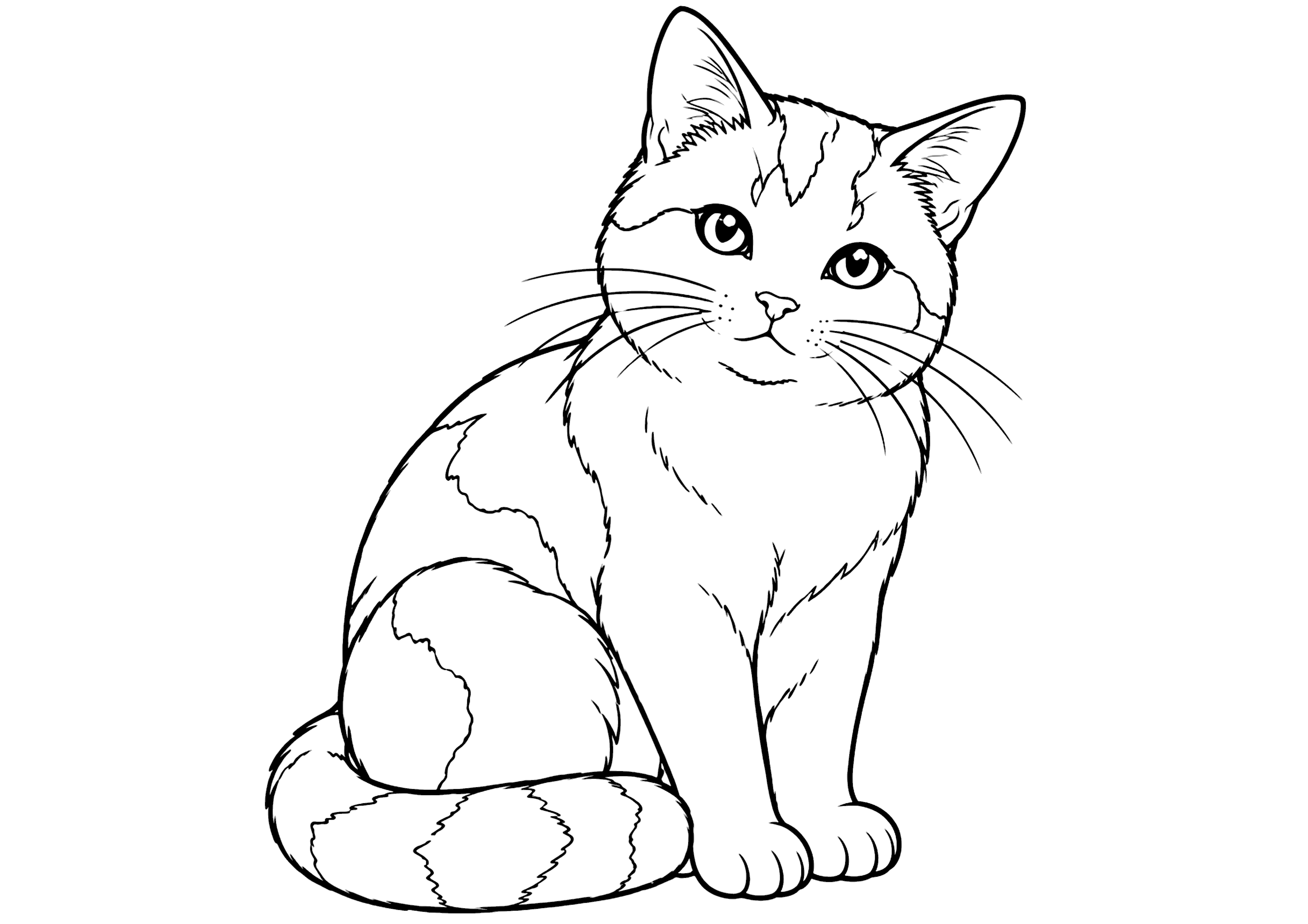 三毛猫 塗り絵