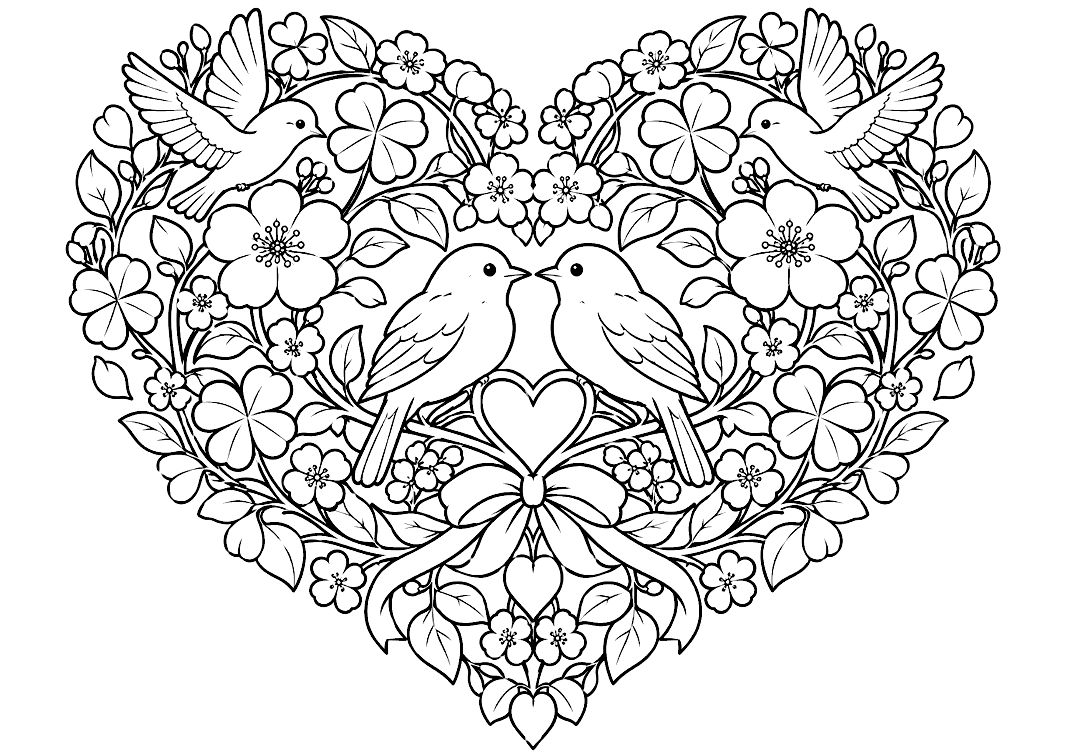 ハート 塗り絵