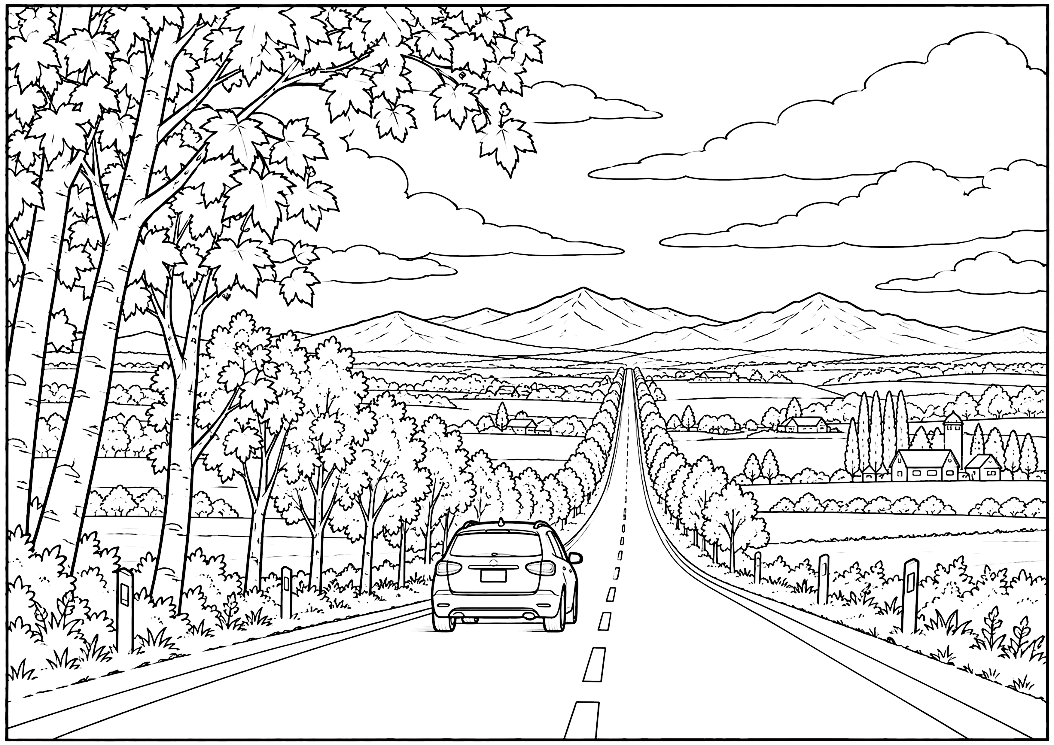 広大な大地 塗り絵