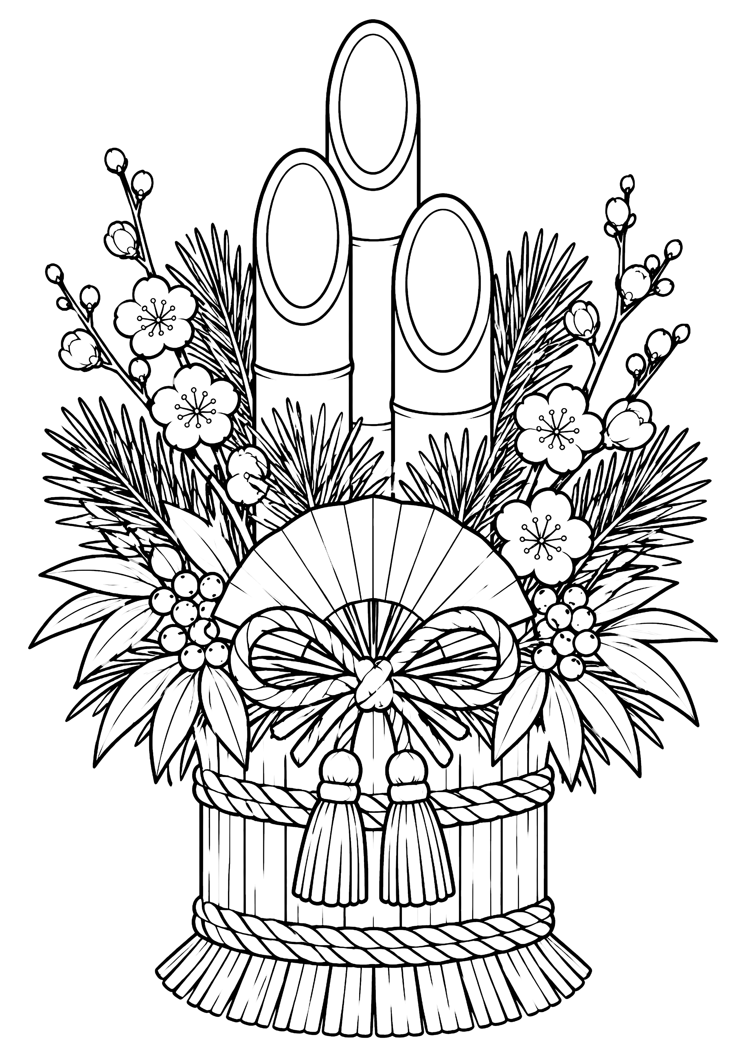門松 塗り絵