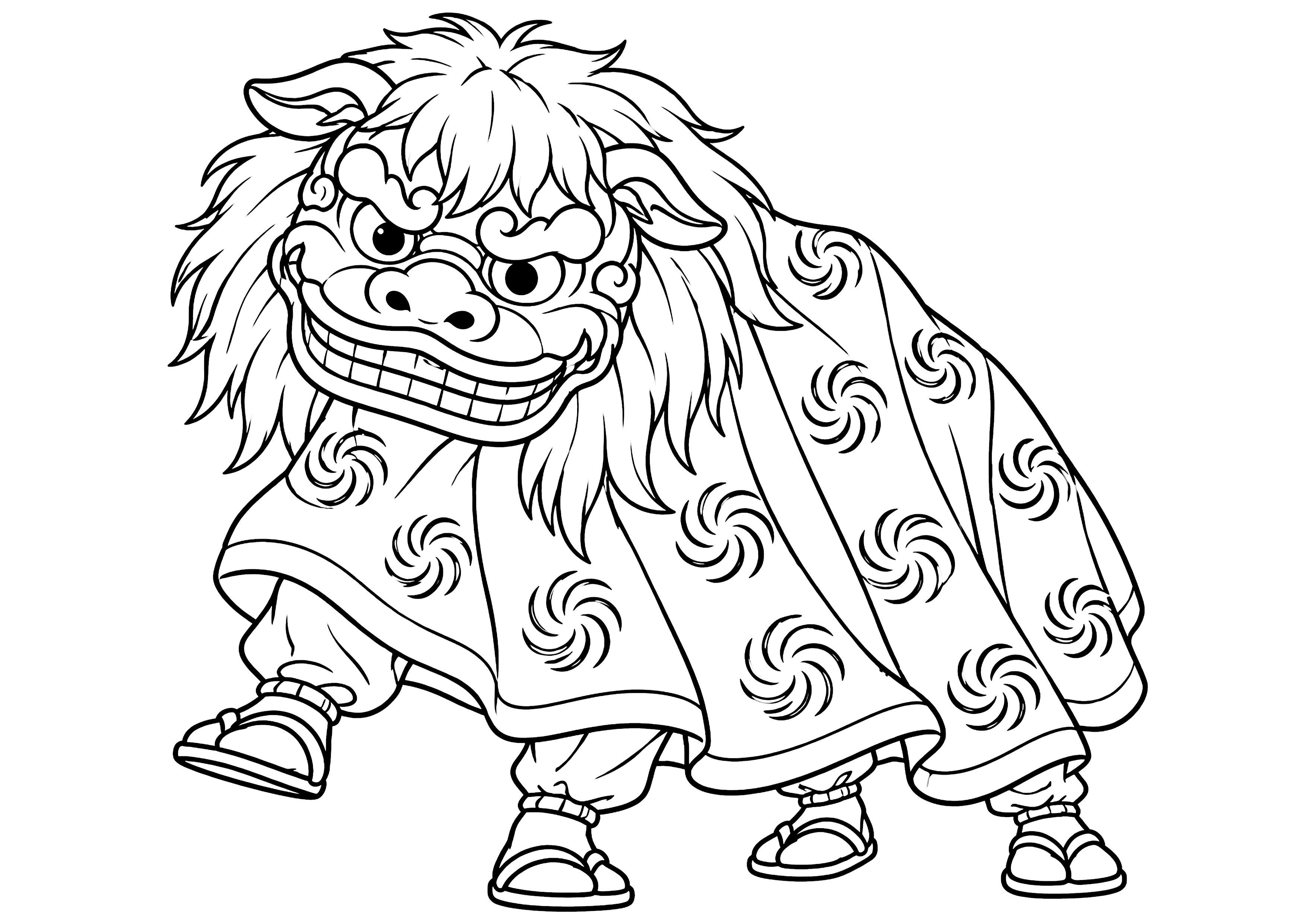 獅子舞 塗り絵