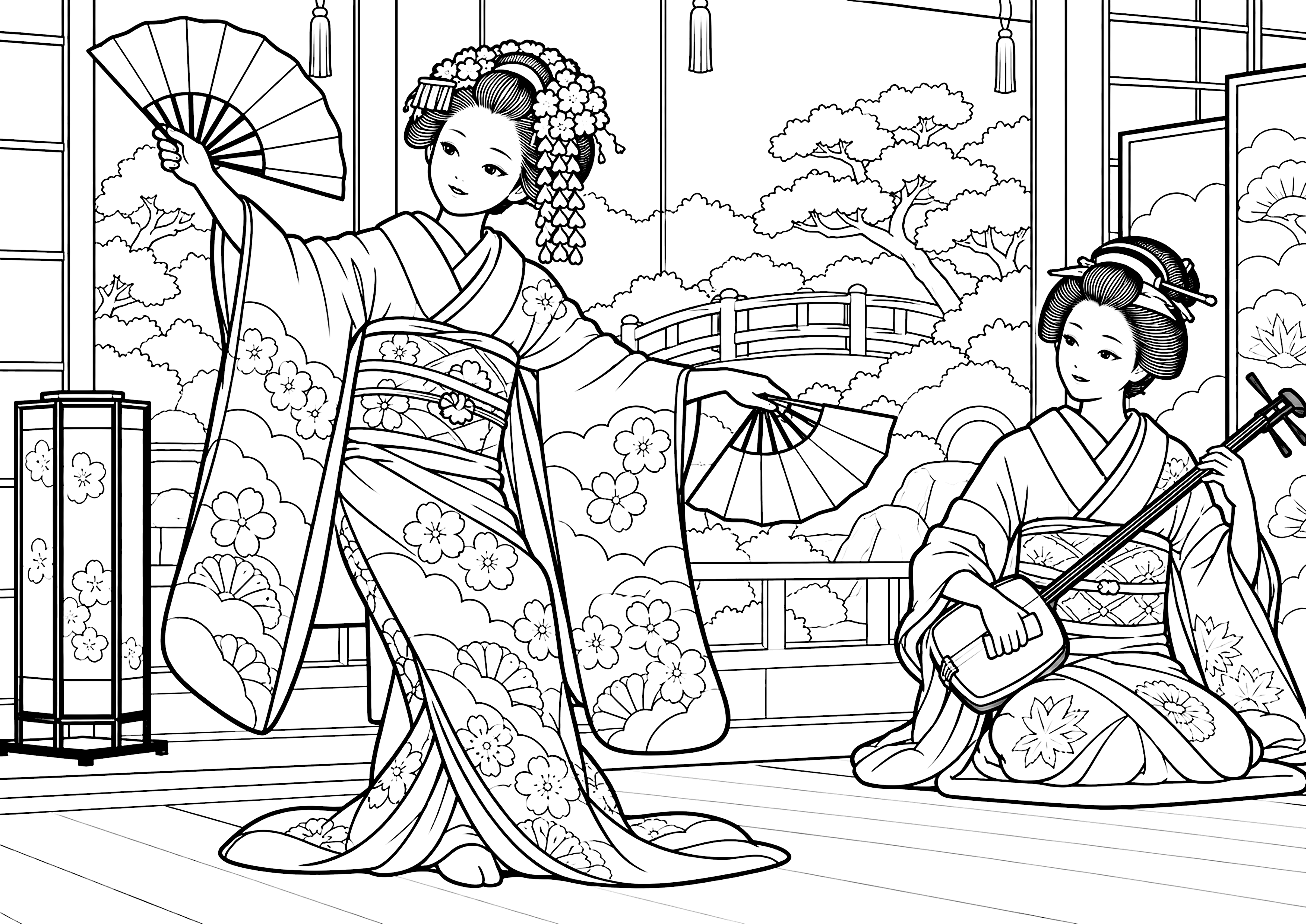 舞妓さん 塗り絵
