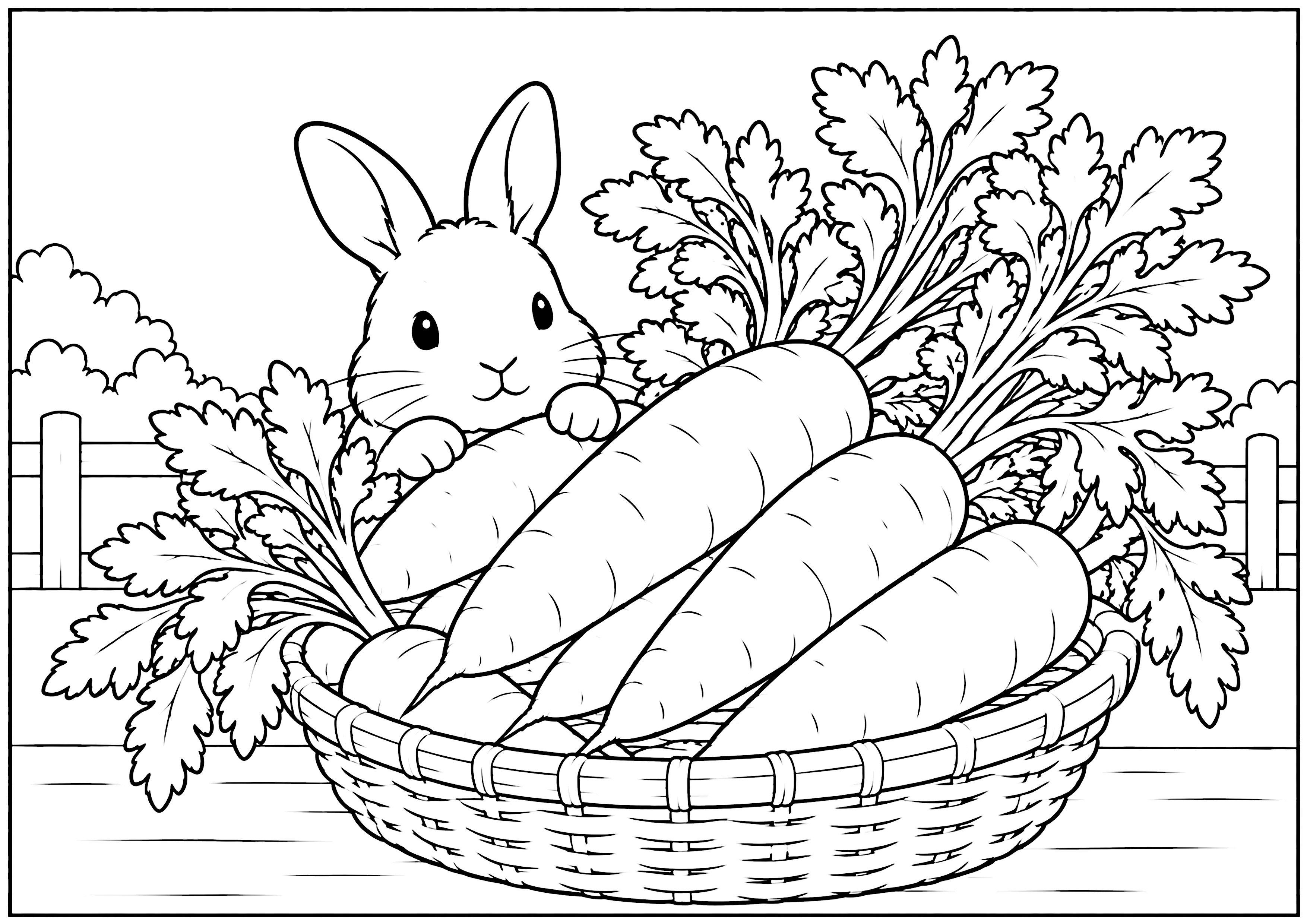 うさぎとにんじん 塗り絵