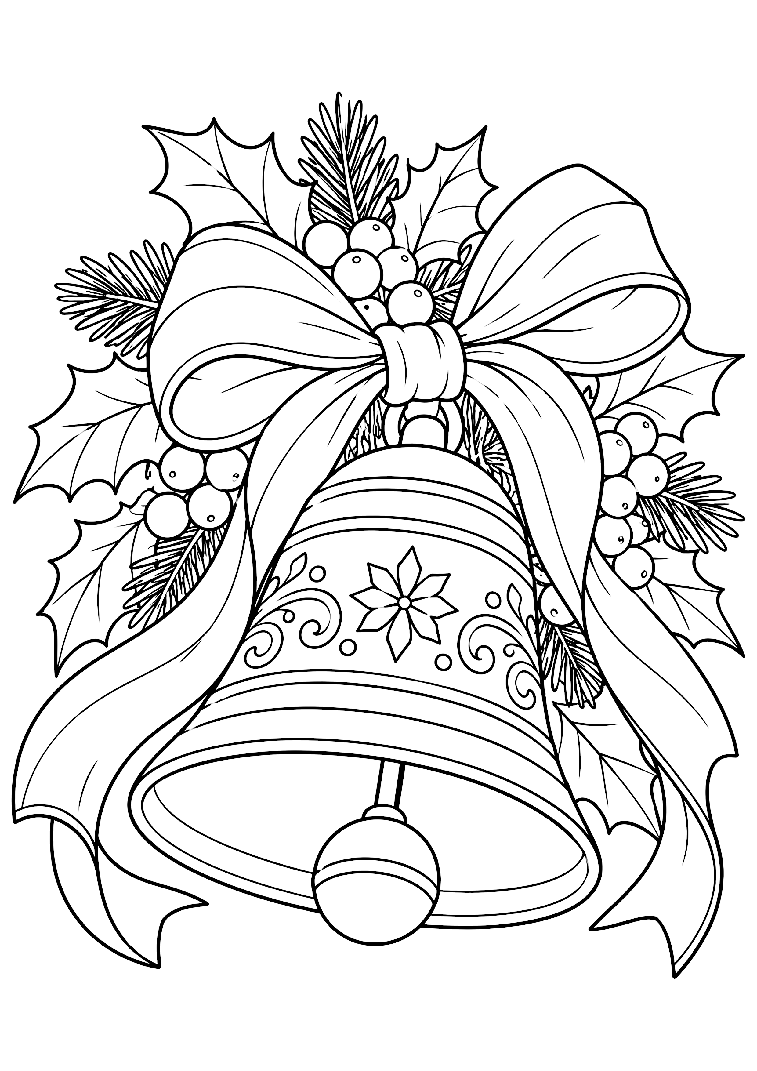 ベルとリボン 塗り絵