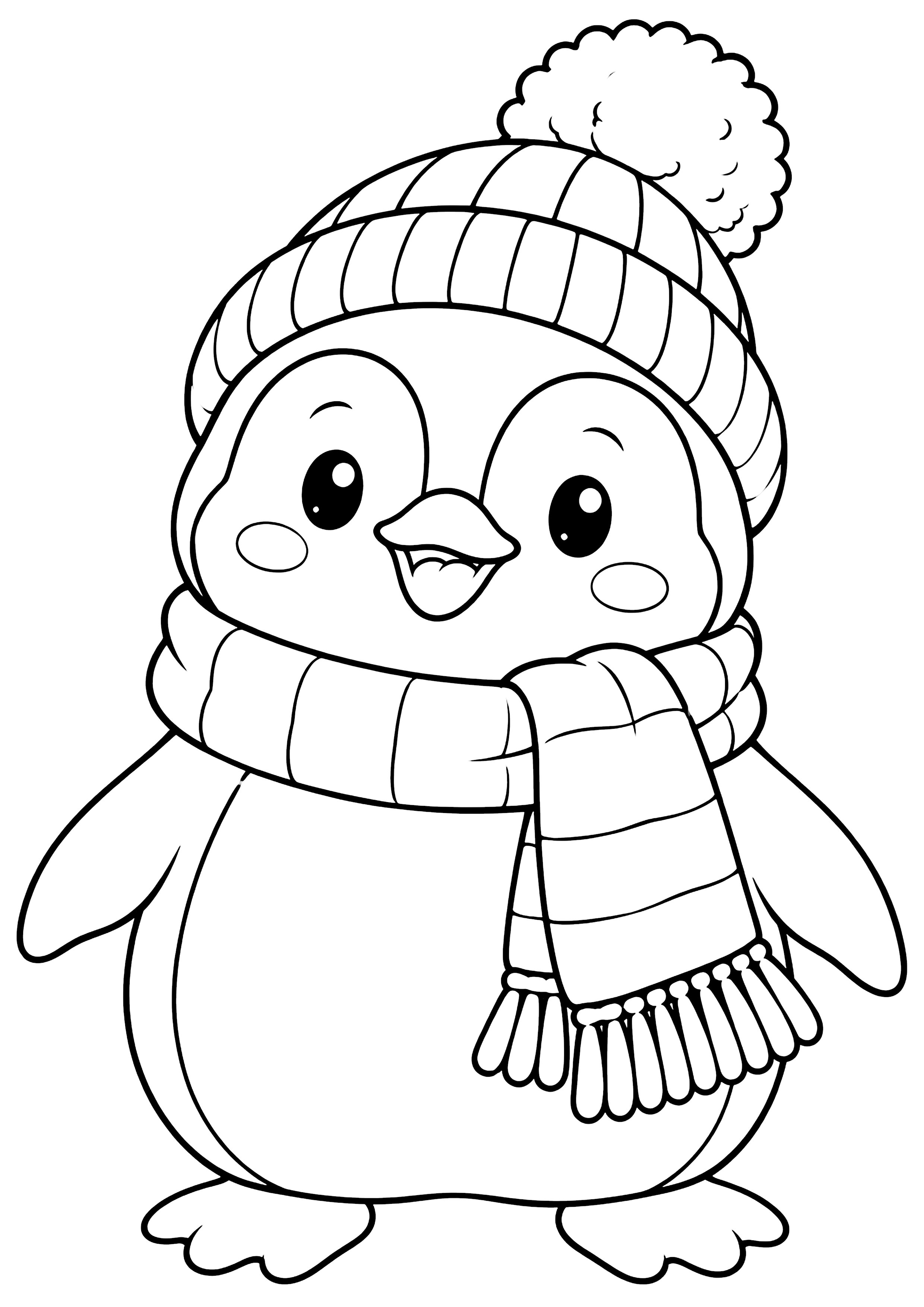 マフラーペンギン 塗り絵