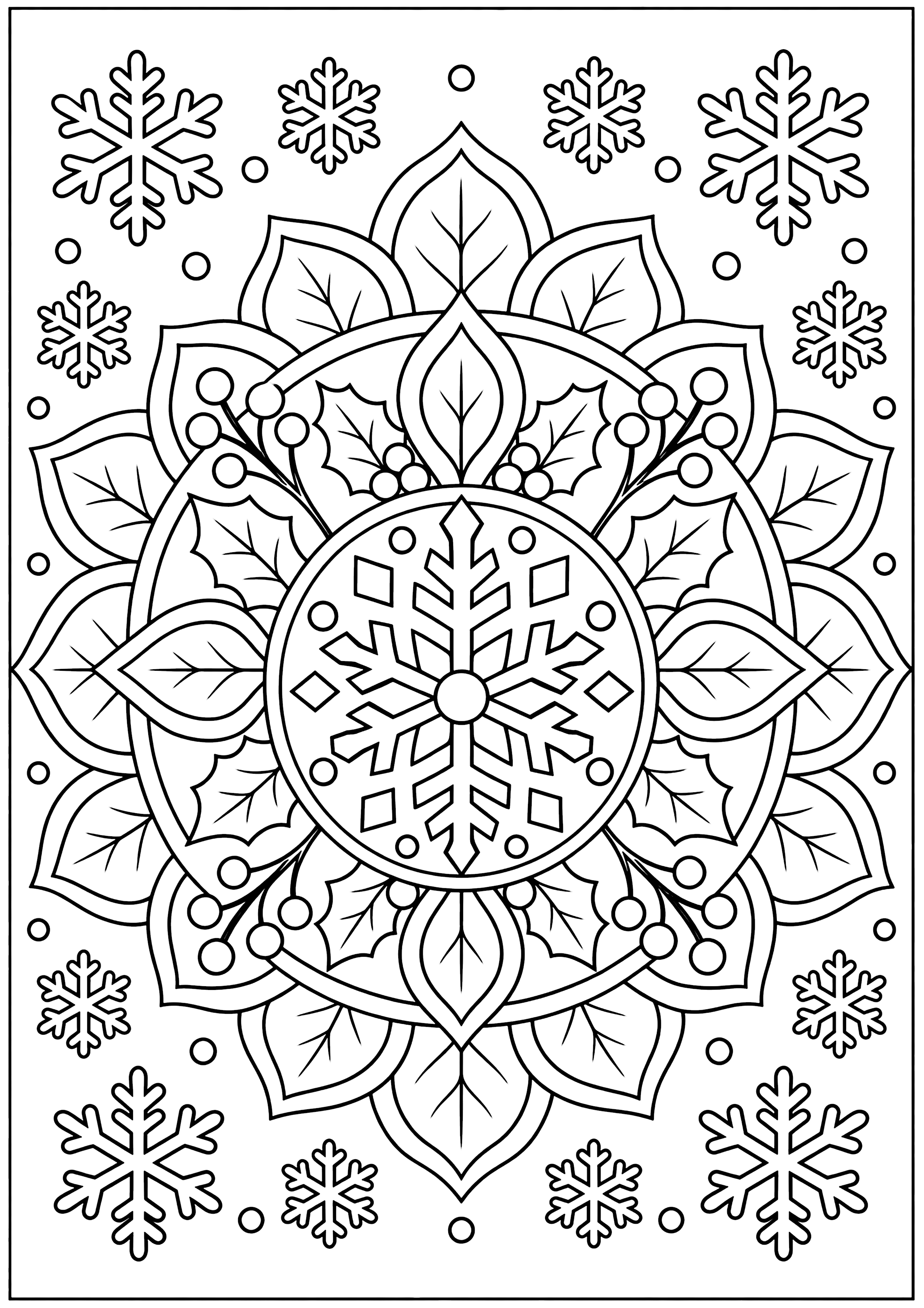 冬の曼荼羅 塗り絵