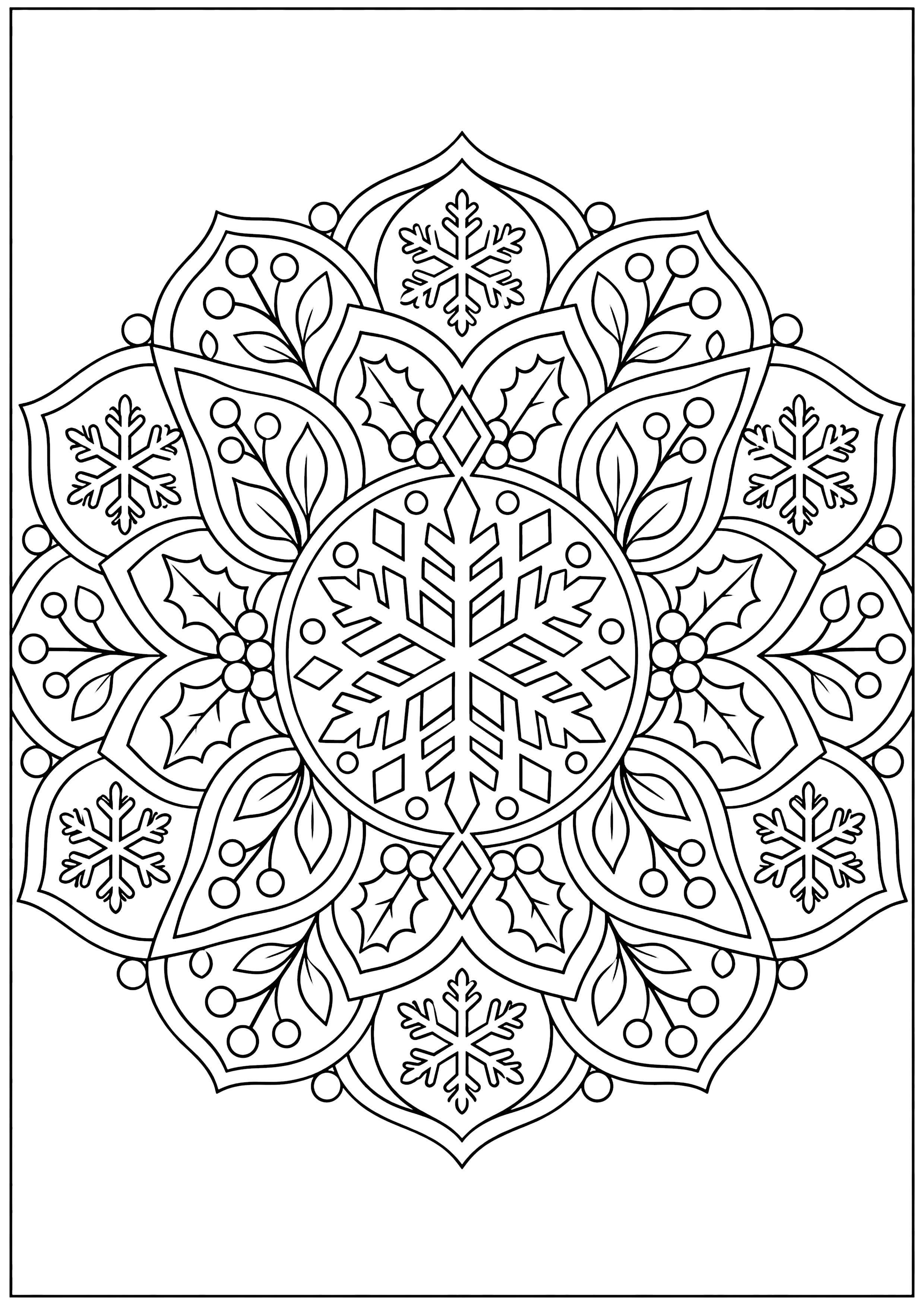 冬の曼荼羅 塗り絵
