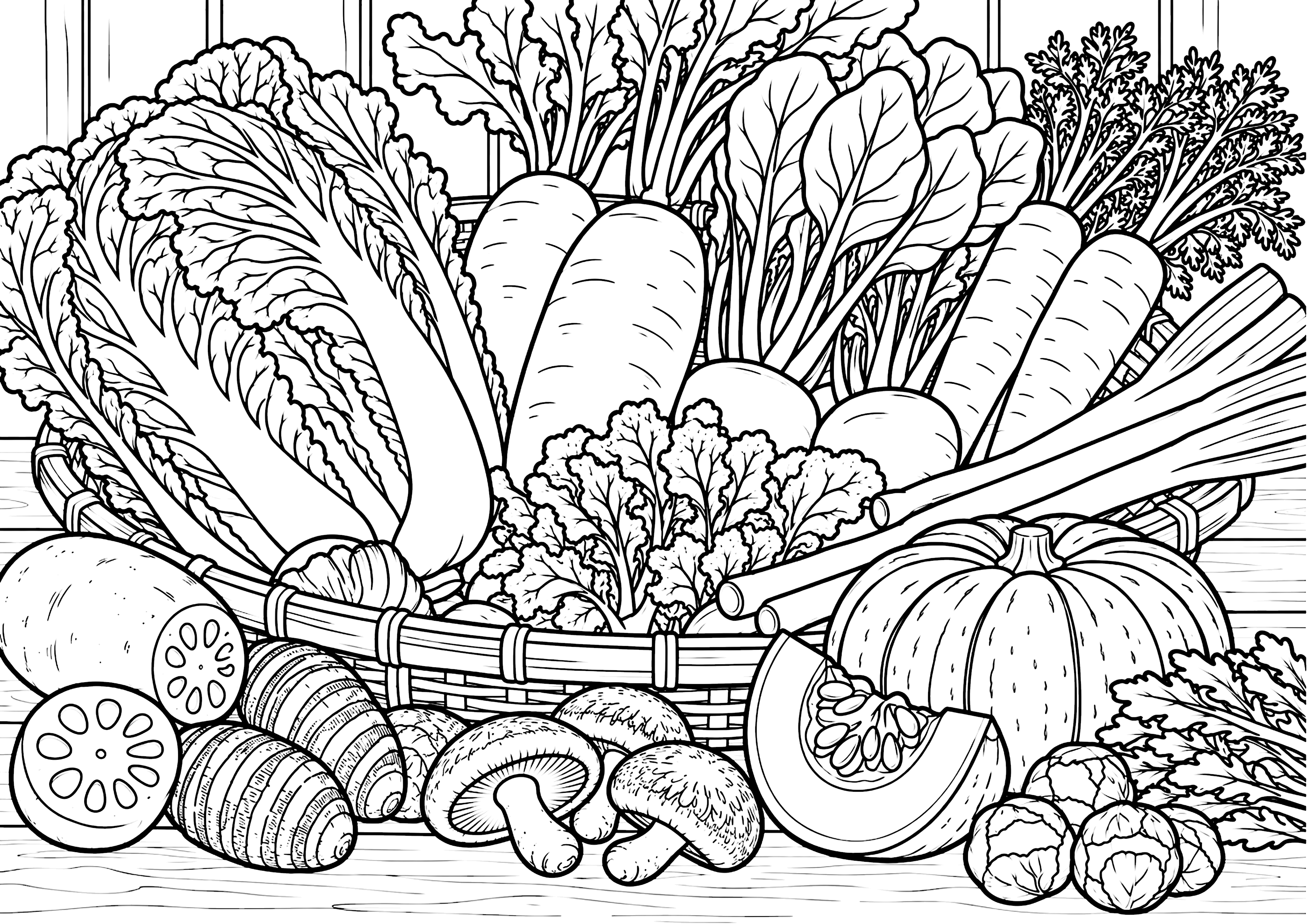 冬野菜 塗り絵