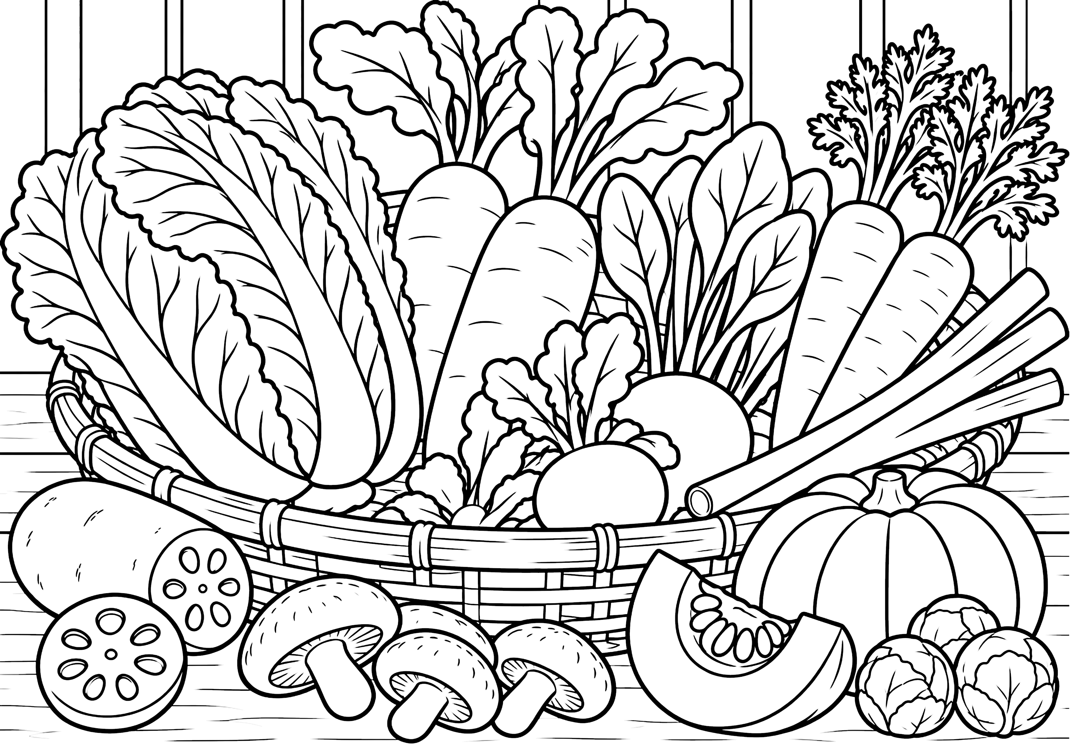 冬野菜 塗り絵