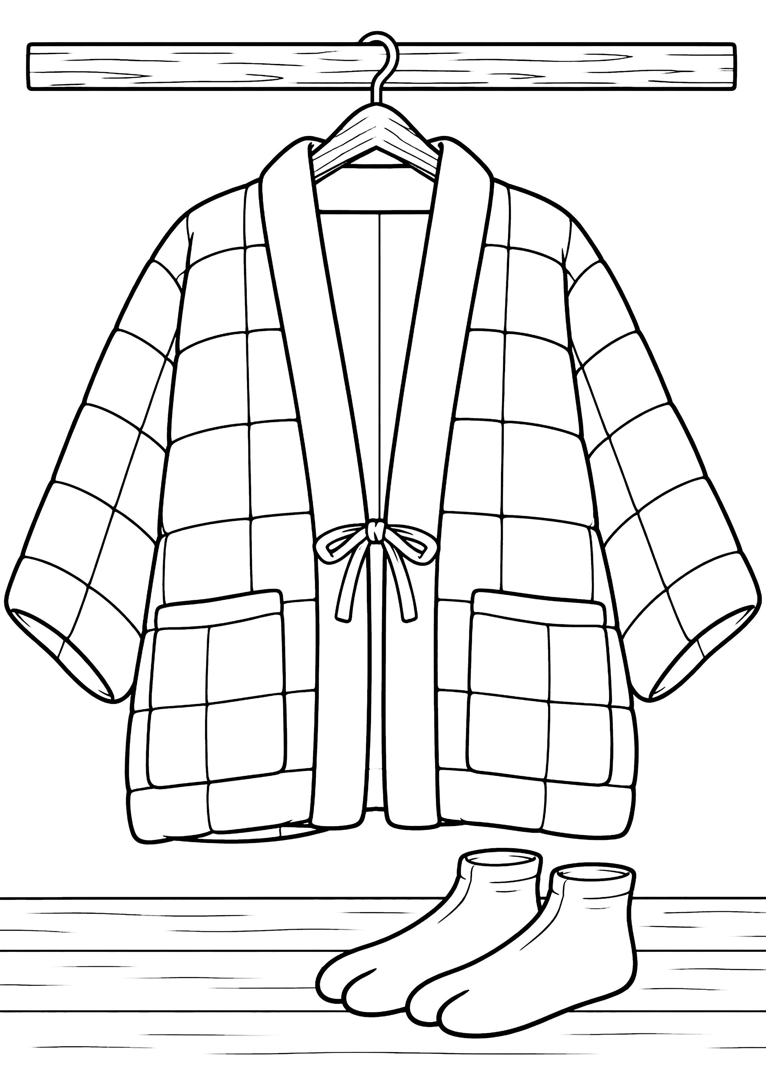 綿入れはんてん 塗り絵