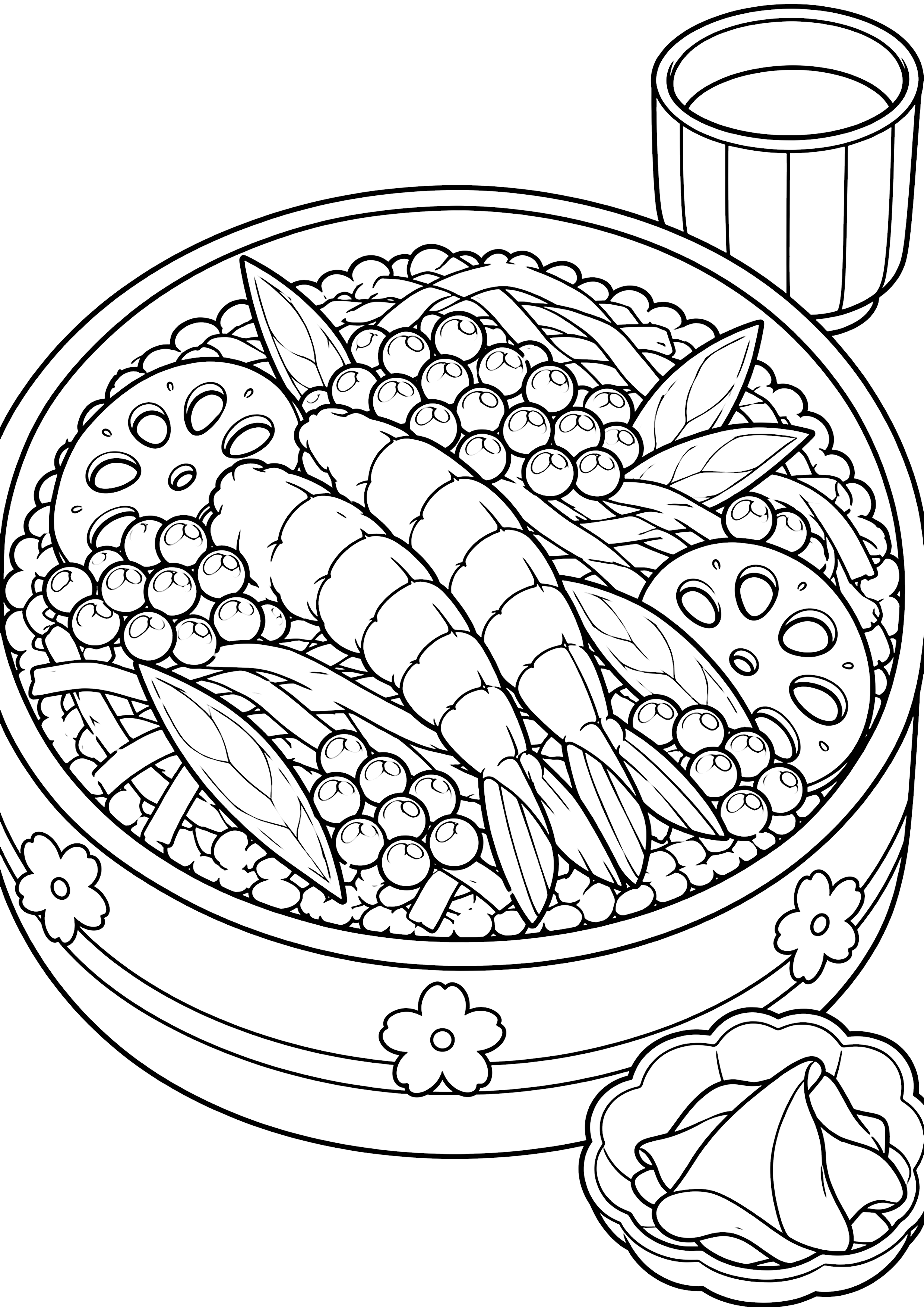 ちらし寿司 塗り絵