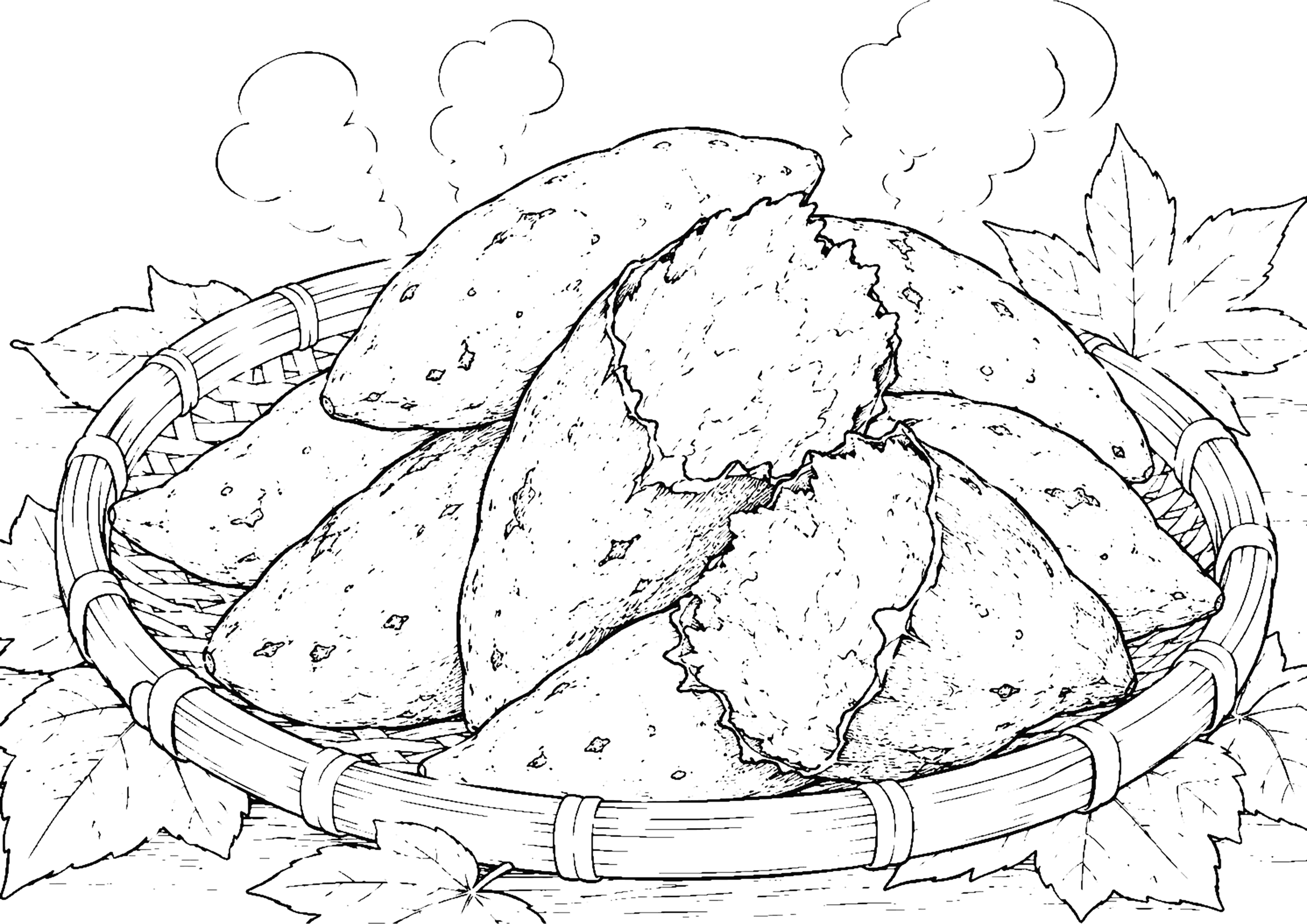 焼き芋 塗り絵