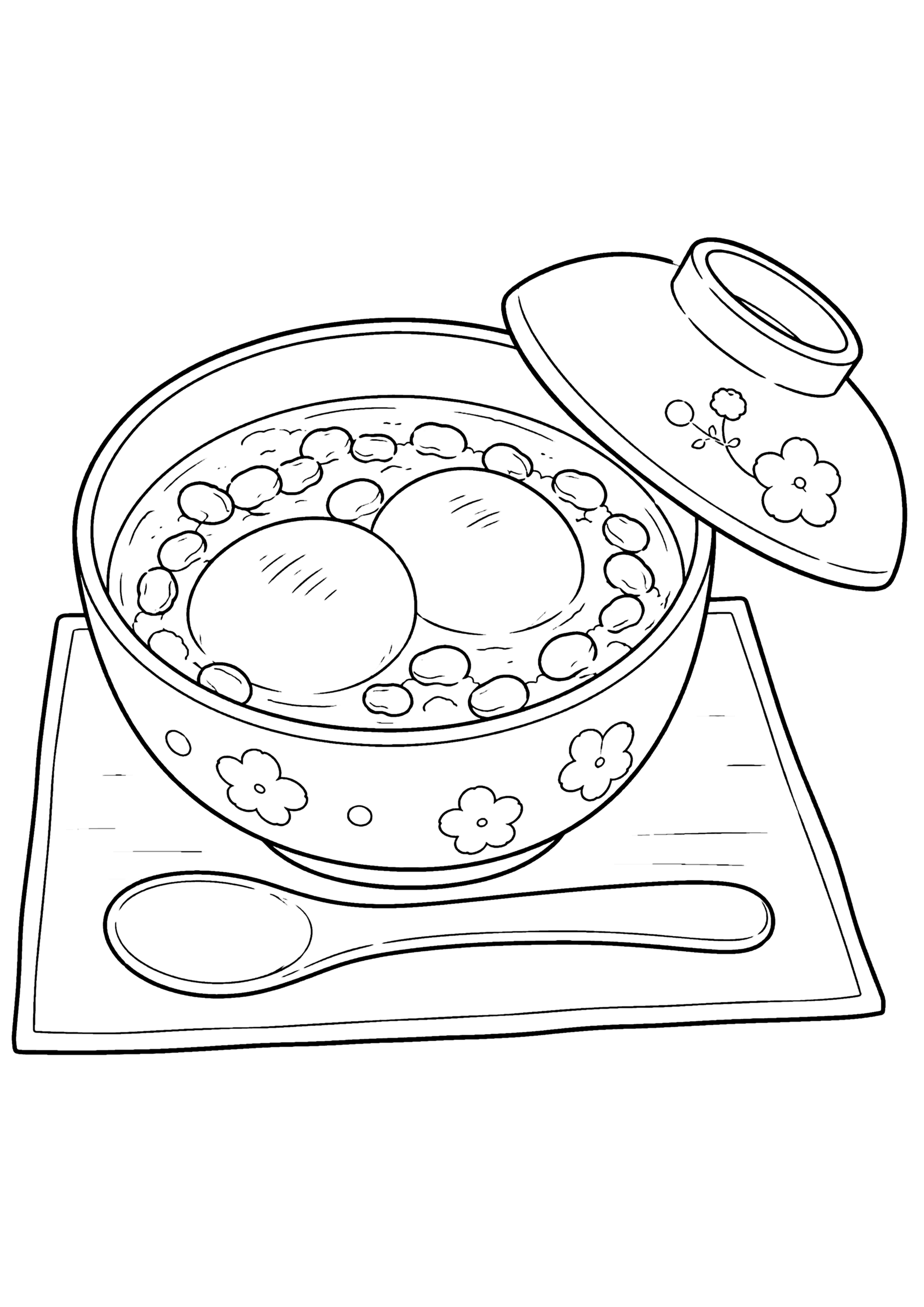 ぜんざい 塗り絵